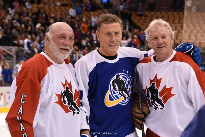  Nov. 8, 2015 (Toronto, ON) - Former Toronto Maple Leafs platers Tiger Williams, Borje Salming and Daryl Sittler during the Haggar Hockey Hall of Fame Legends Classic at Air Canada Centre. 