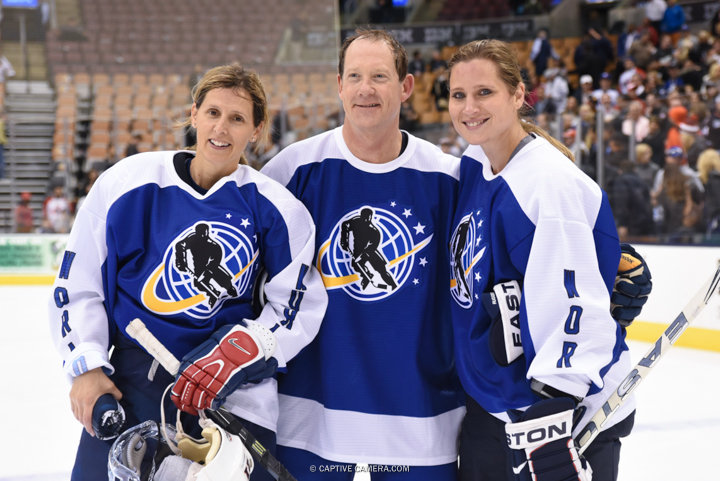  Nov. 8, 2015 (Toronto, ON) - American players Cammi Granato, Phil Housley and Angela Ruggiero during the Haggar Hockey Hall of Fame Legends Classic at Air Canada Centre. 