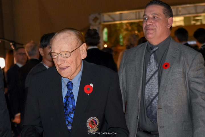  Nov. 9, 2015 (Toronto, ON) - Former NHL player Johnny Bower on the red carpet to the Hockey Hall of Fame induction ceremony at Brookfield Place, downtown Toronto. 