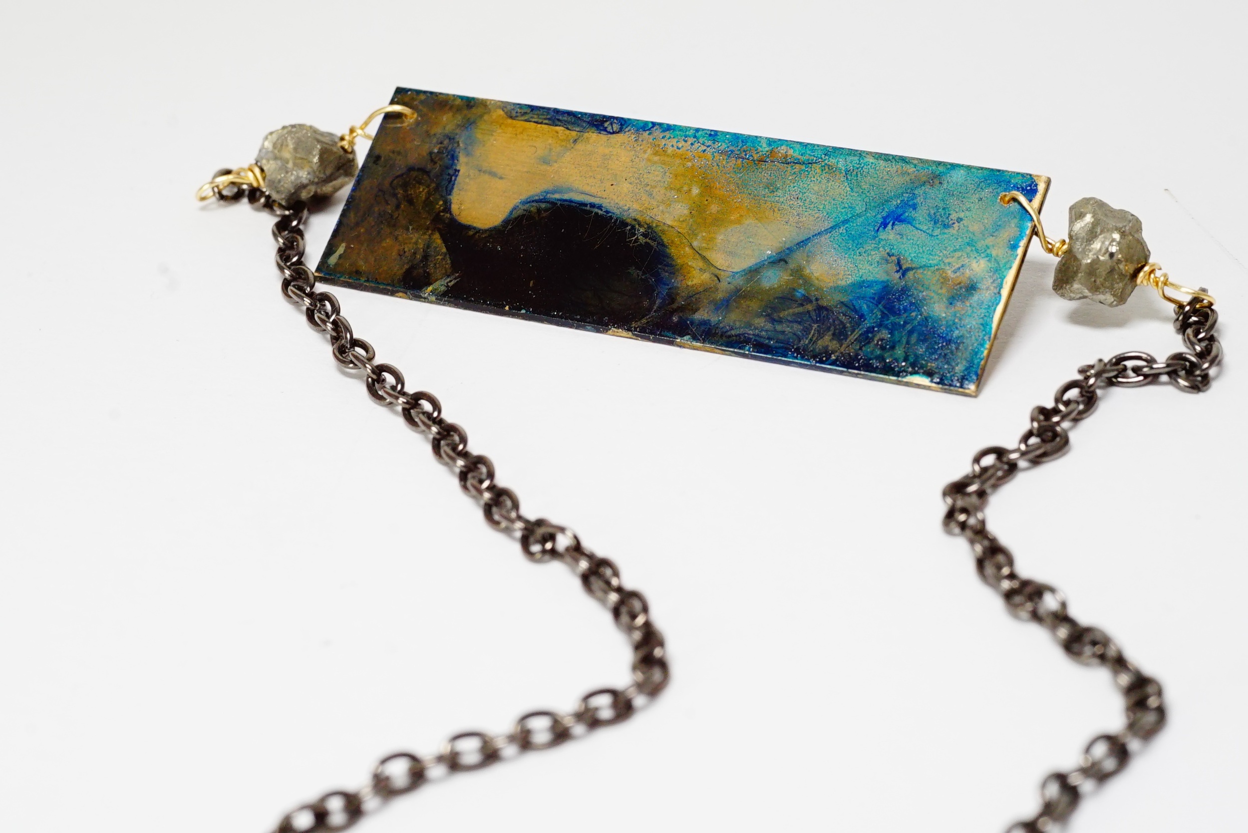 Blue Mini Painting Necklace