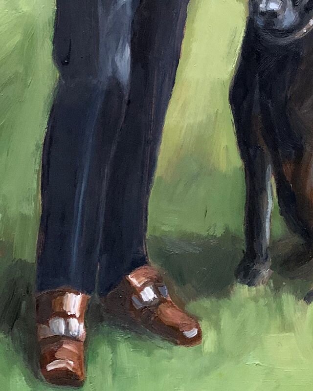 It&rsquo;s all about the slacks and shoes 
WIP
.
.
#dog #dogportraits #petsofinstagram #70s #olipainting