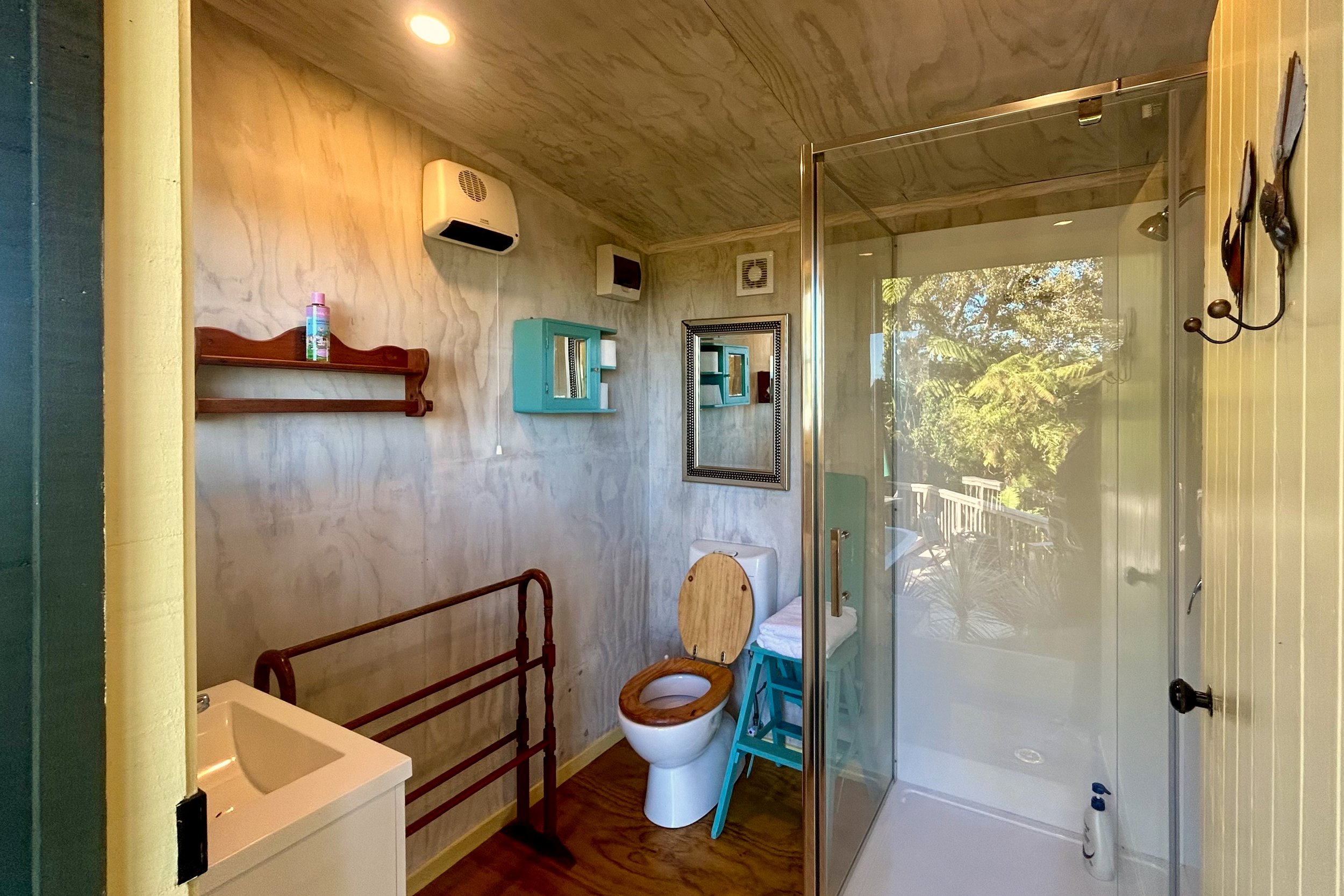 Glamping tent inside view of bathroom