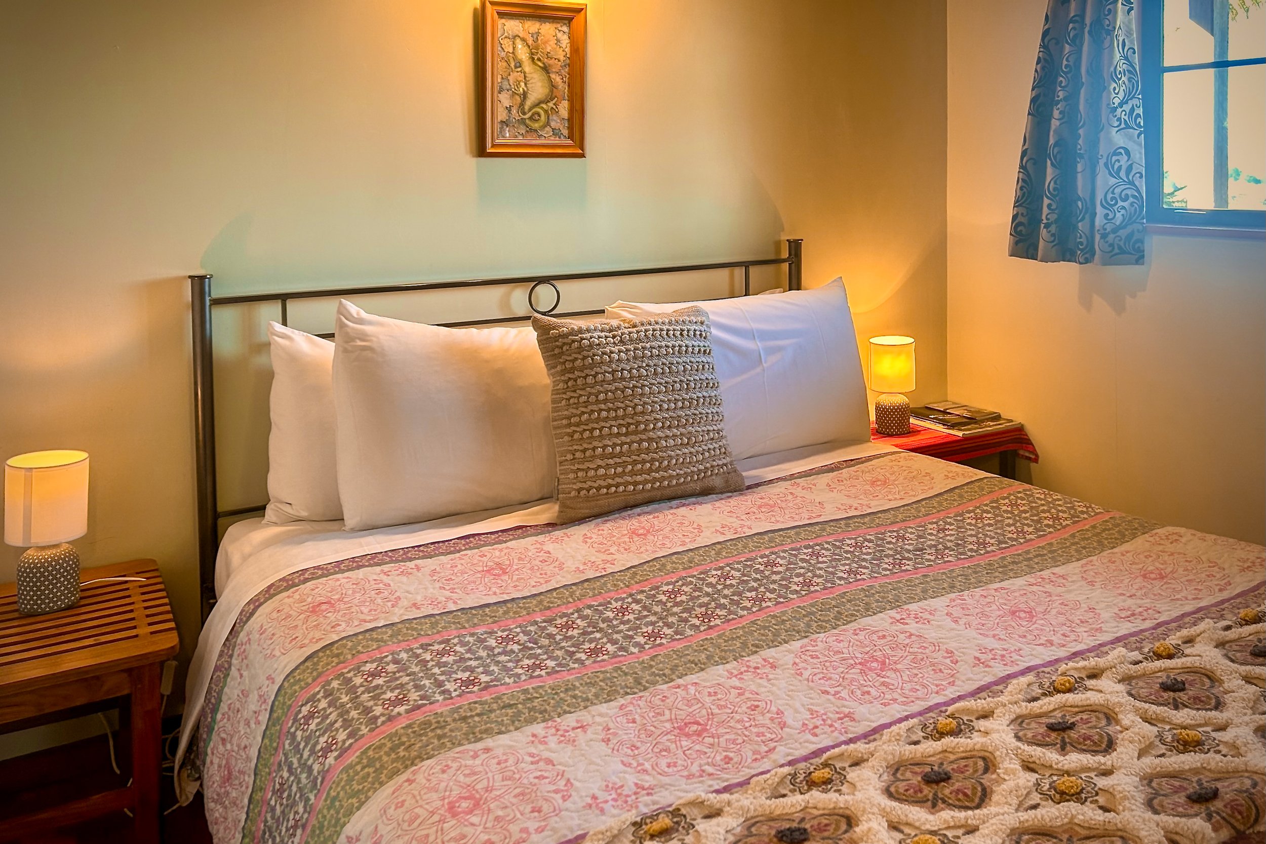 Te Tiro cottage master bedroom double bed