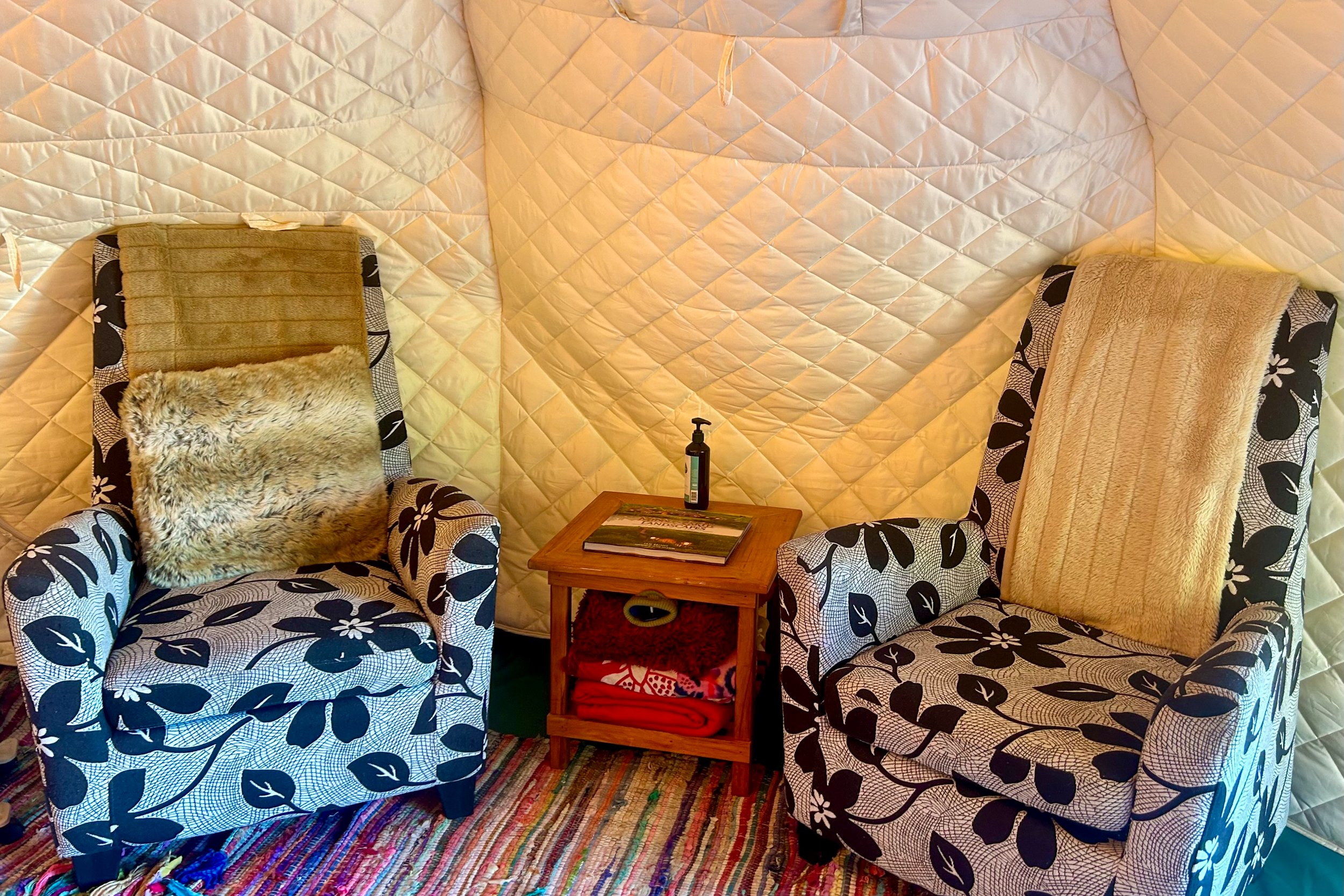 Glamping tent single chairs