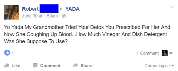 Coughing up blood is natural. 