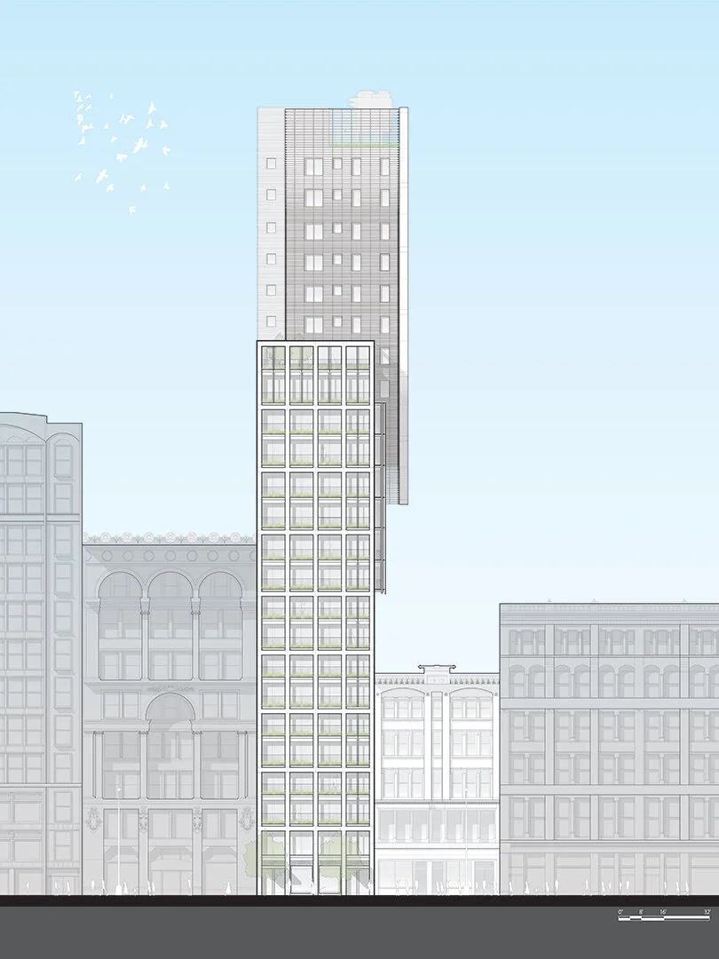 39 W23rd Street | South Elevation Illustration by Rob Cleary