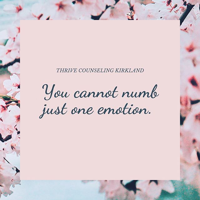 When we attempt to numb out or not feel an emotion, generally painful or uncomfortable feelings, we lose the good with the bad. We need the full range of our emotions to experience all of life, to feel the joys and the sorrows.  It&rsquo;s also okay 