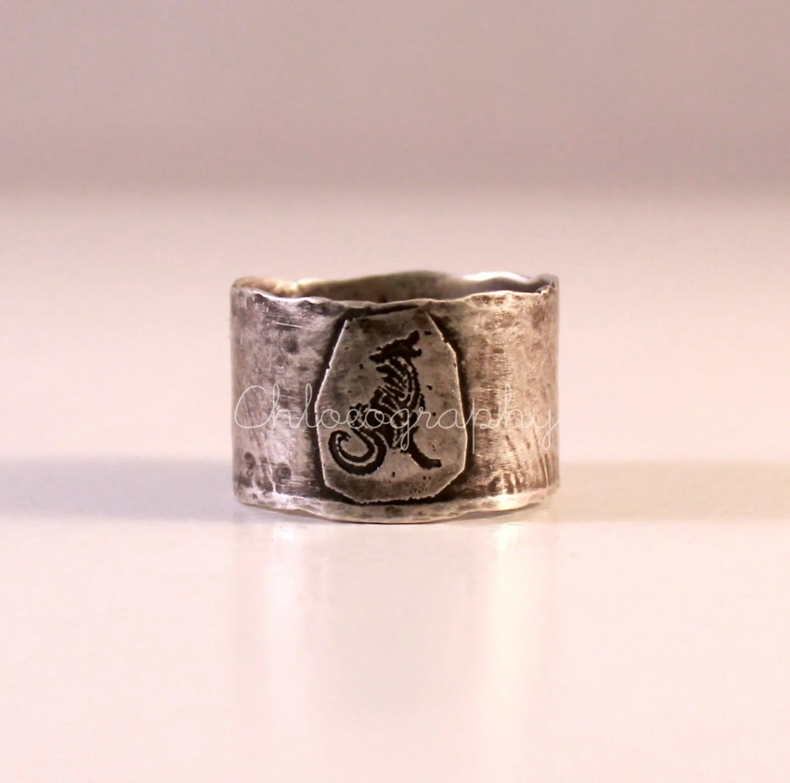 Viking Wolf Band Ring with Personal Hidden Message