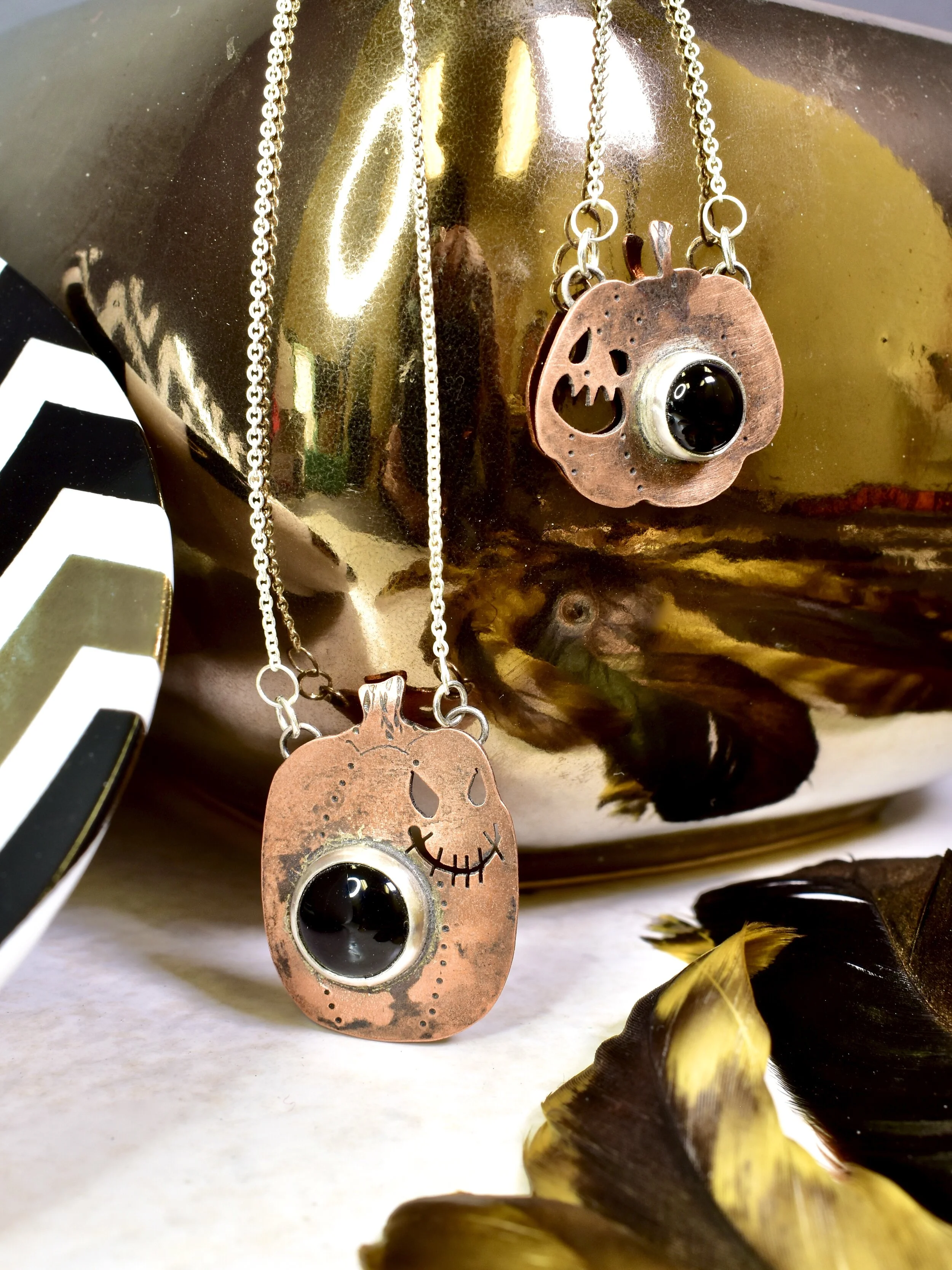 Jack-O'-Lantern Necklace
with Onyx