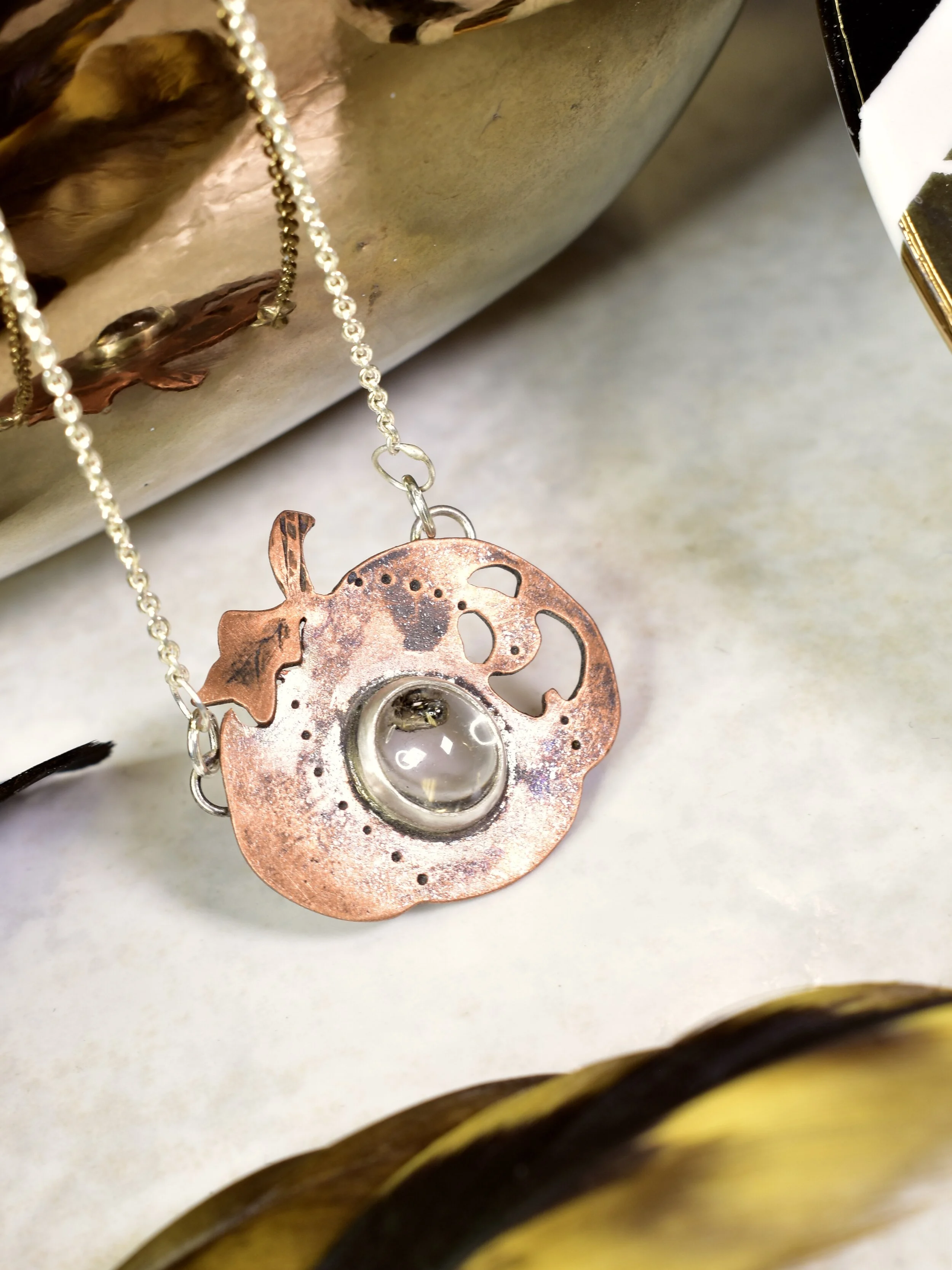 Jack-O'-Lantern Necklace
with Quartz