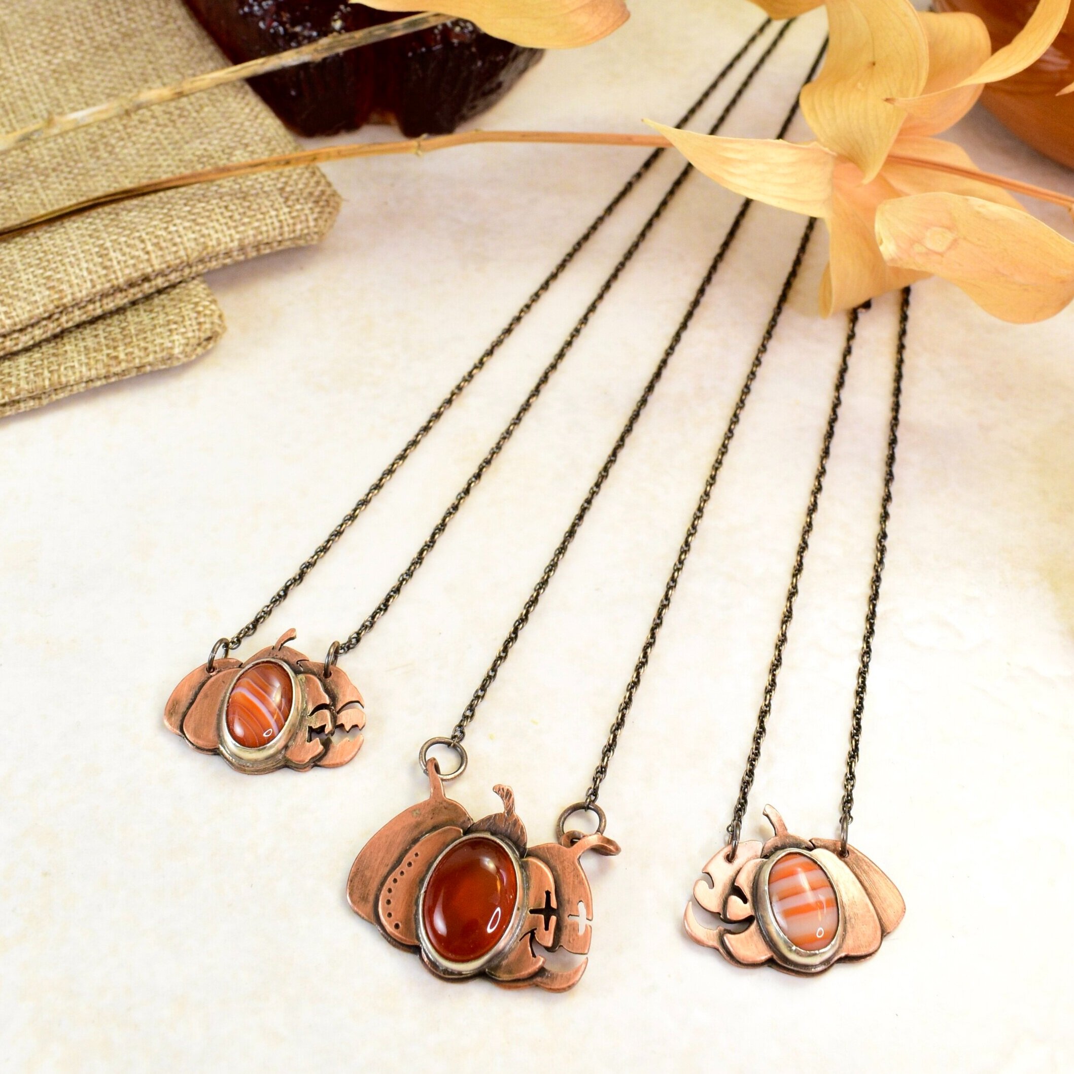 Baby Jack-O'-Lantern Necklace