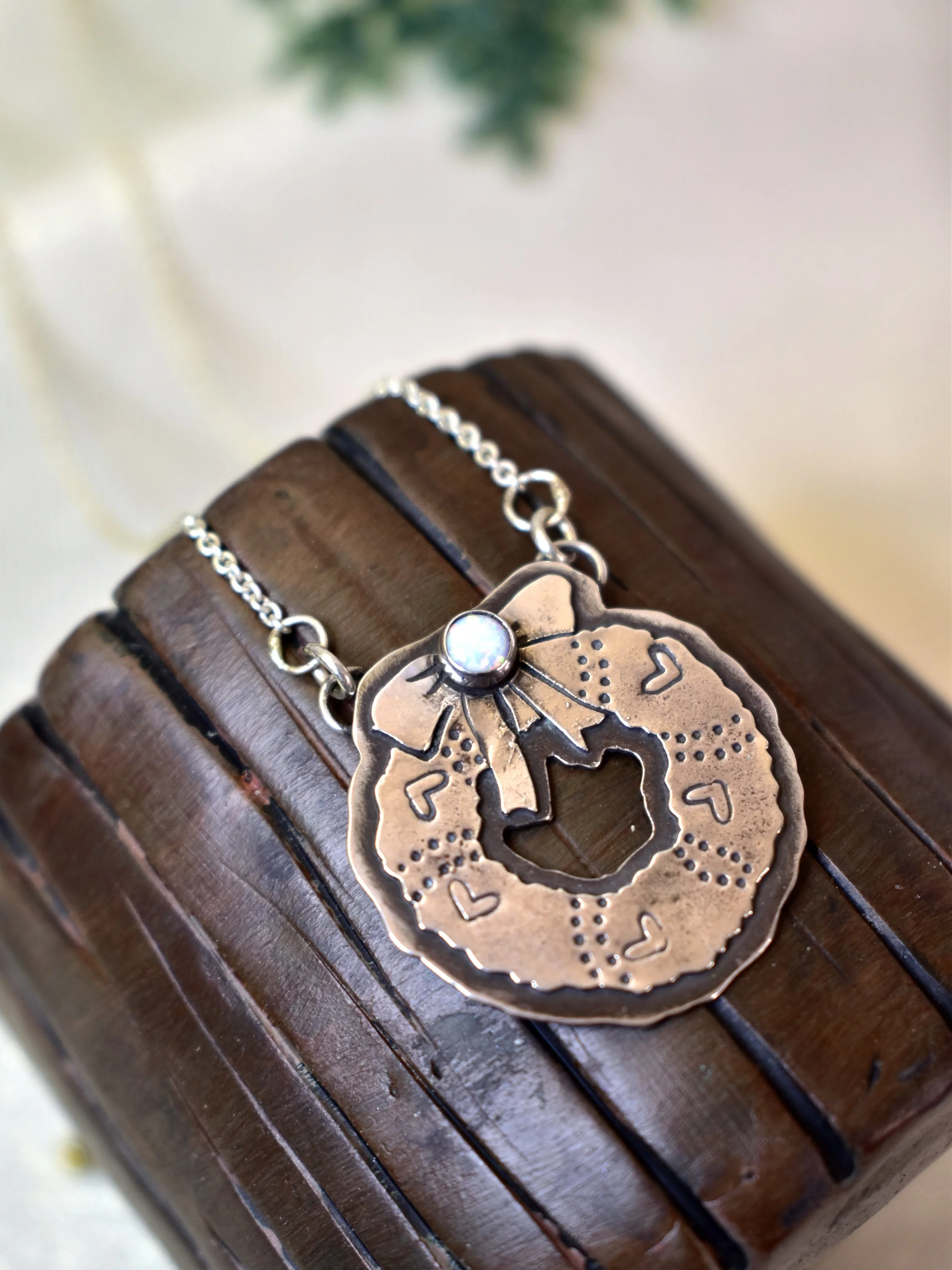 Christmas Wreath Necklace