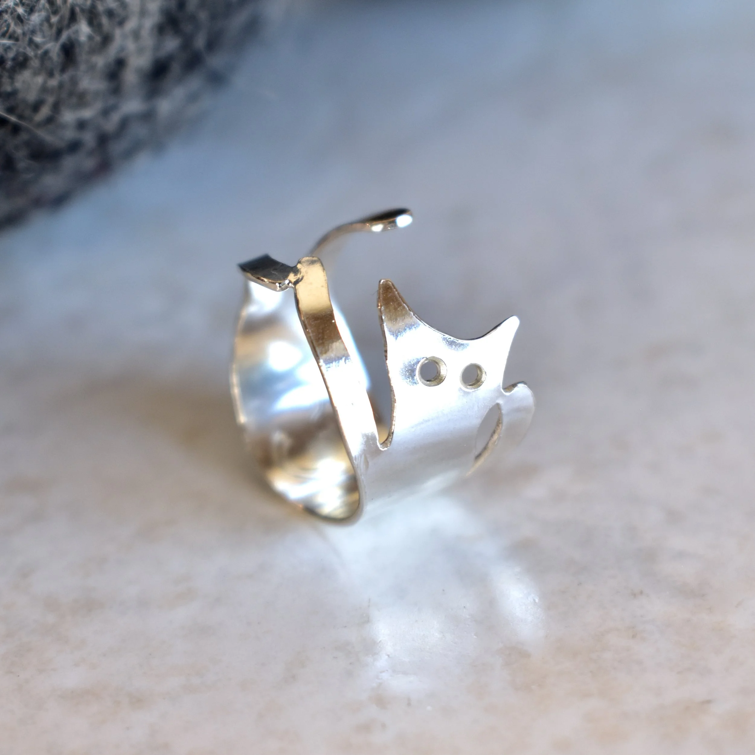 Cats are Liquid Freeform Ring- Mitch