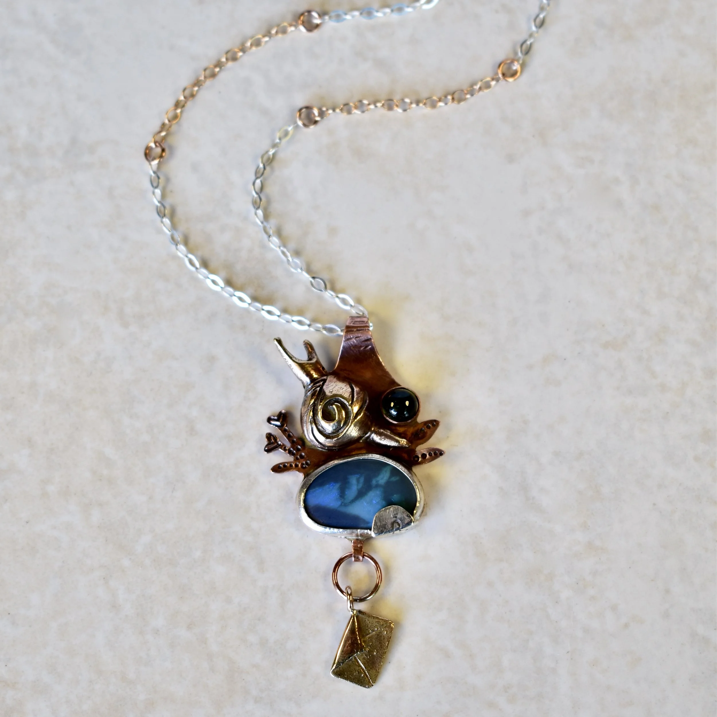 Snail Mail Opal Necklace
