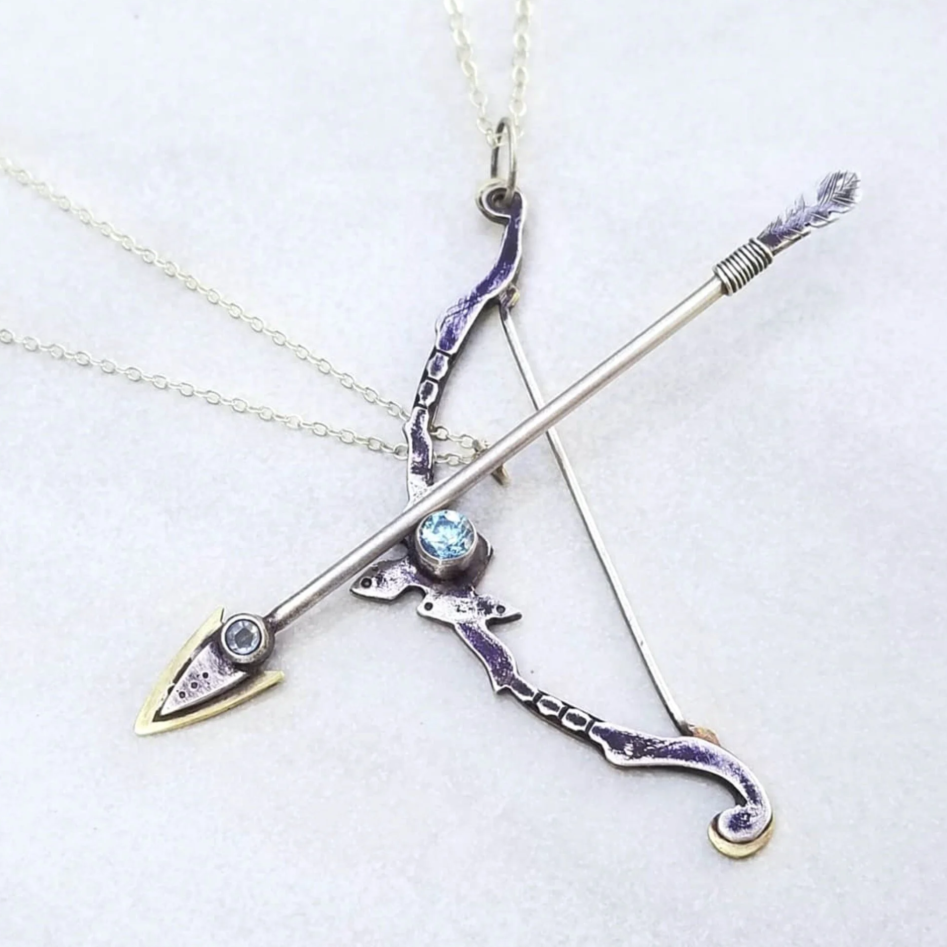 Interactive Bow & Arrow Necklace Set