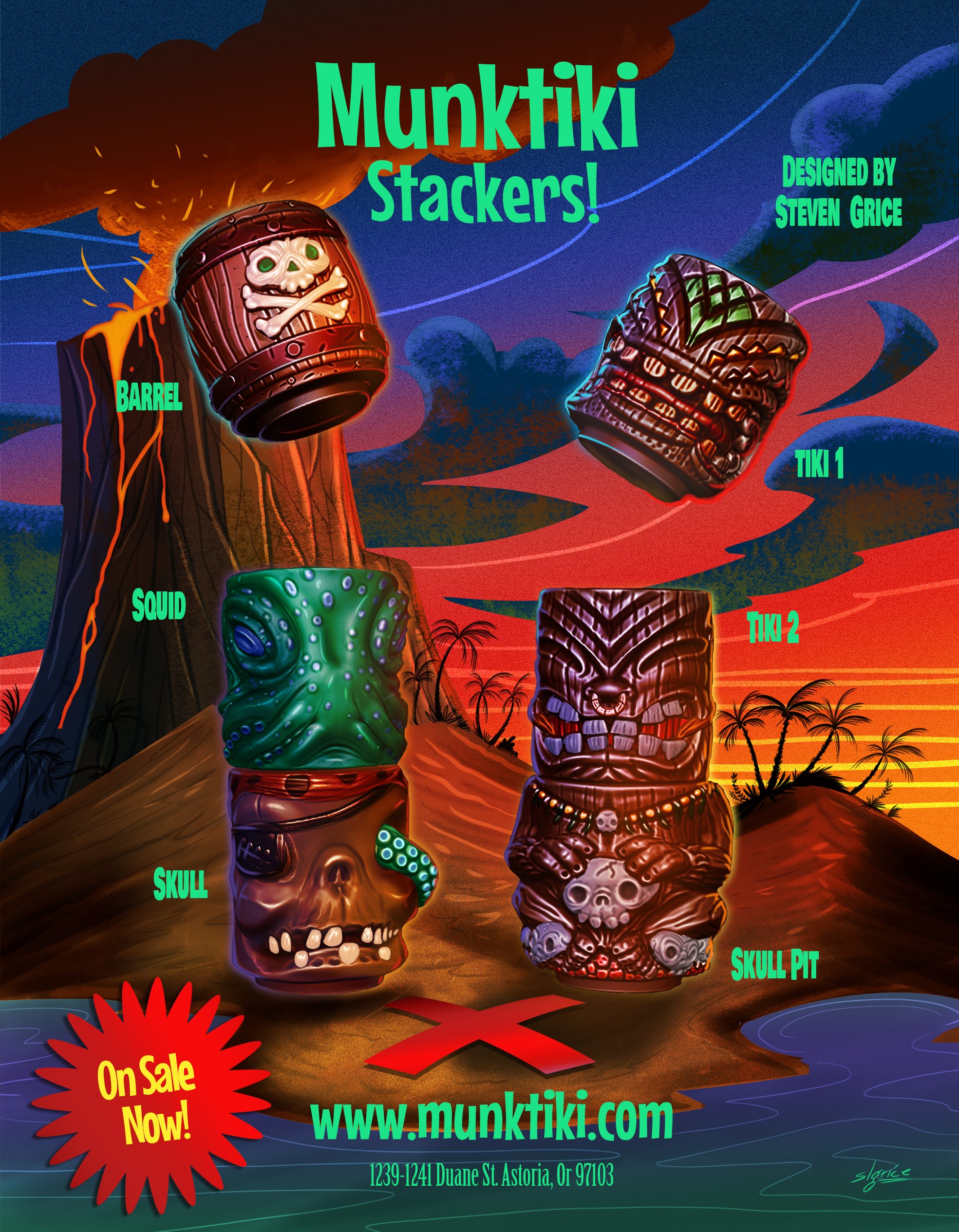 Munktiki Imports Stacker Mug Ad.