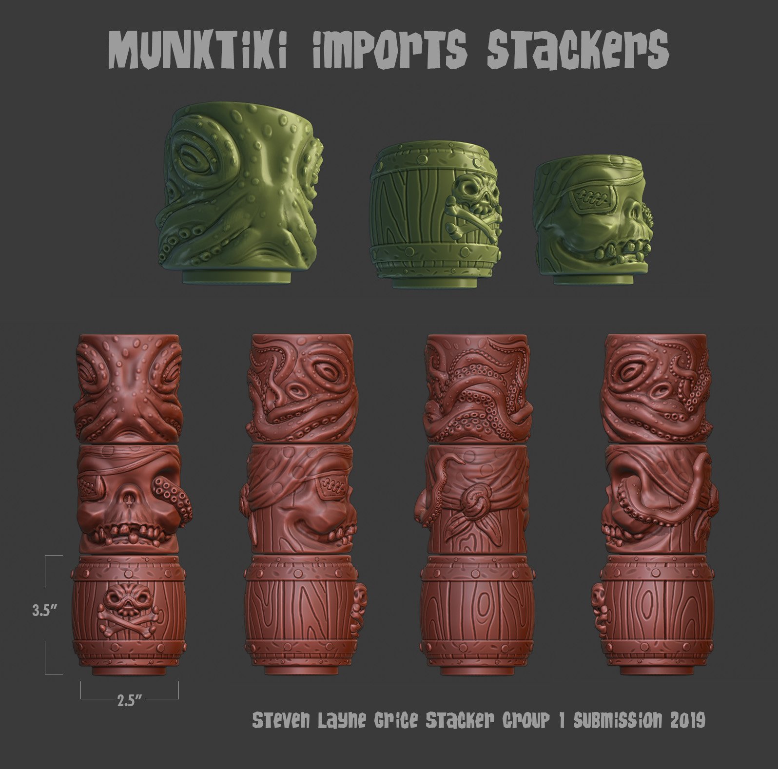 Munktiki Imports Exotica Stacker Mugs