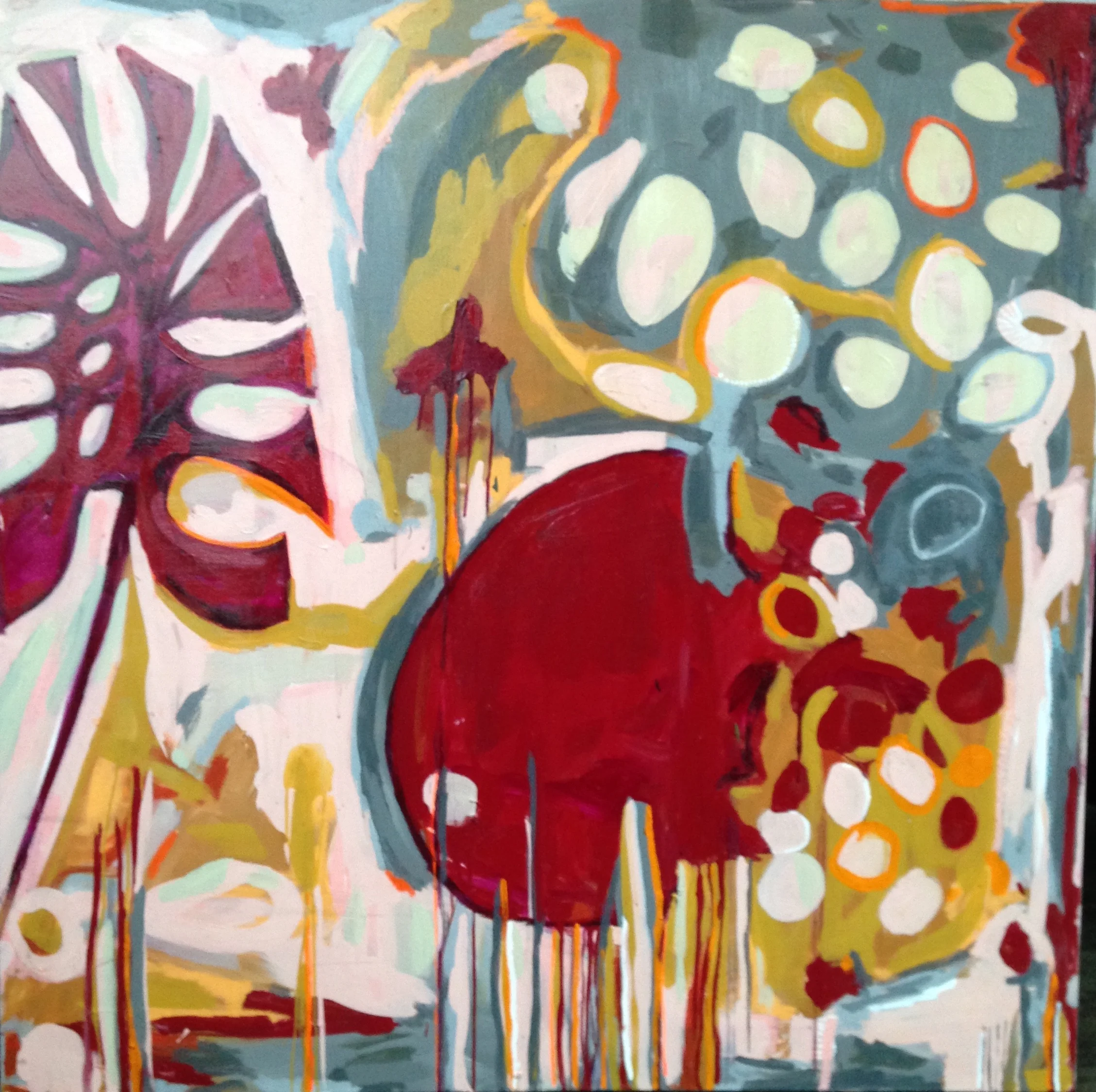 Crest Drive Shadow Series 1 (SOLD) 4x4' Acrylic and oil stick on gallery wrapped canvas