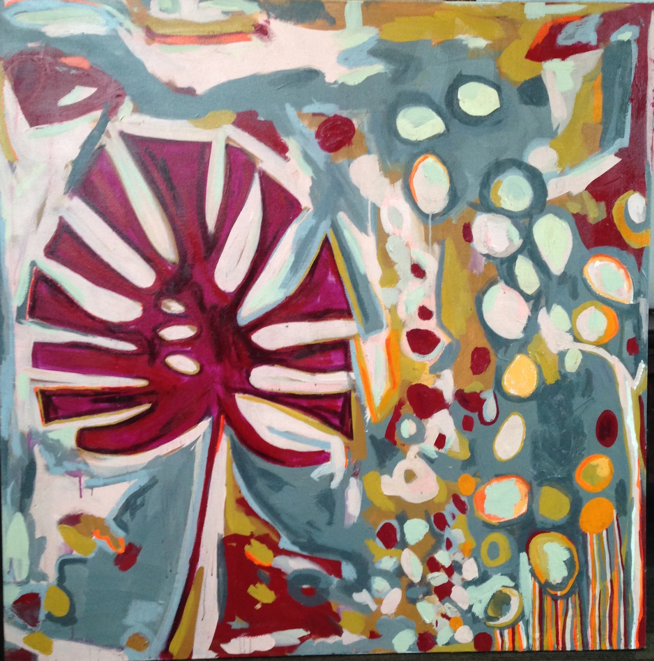 Crest Drive Shadow Series 2 (SOLD) 4x4' Acrylic and oil stick on gallery wrapped canvas