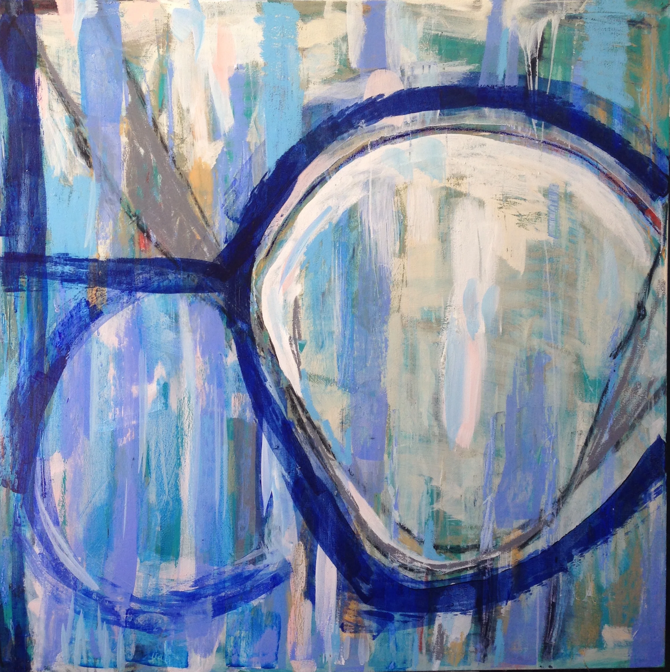 Rising Tide Series #1 (SOLD) 4x4' Acrylic and oil stick on gallery wrapped canvas
