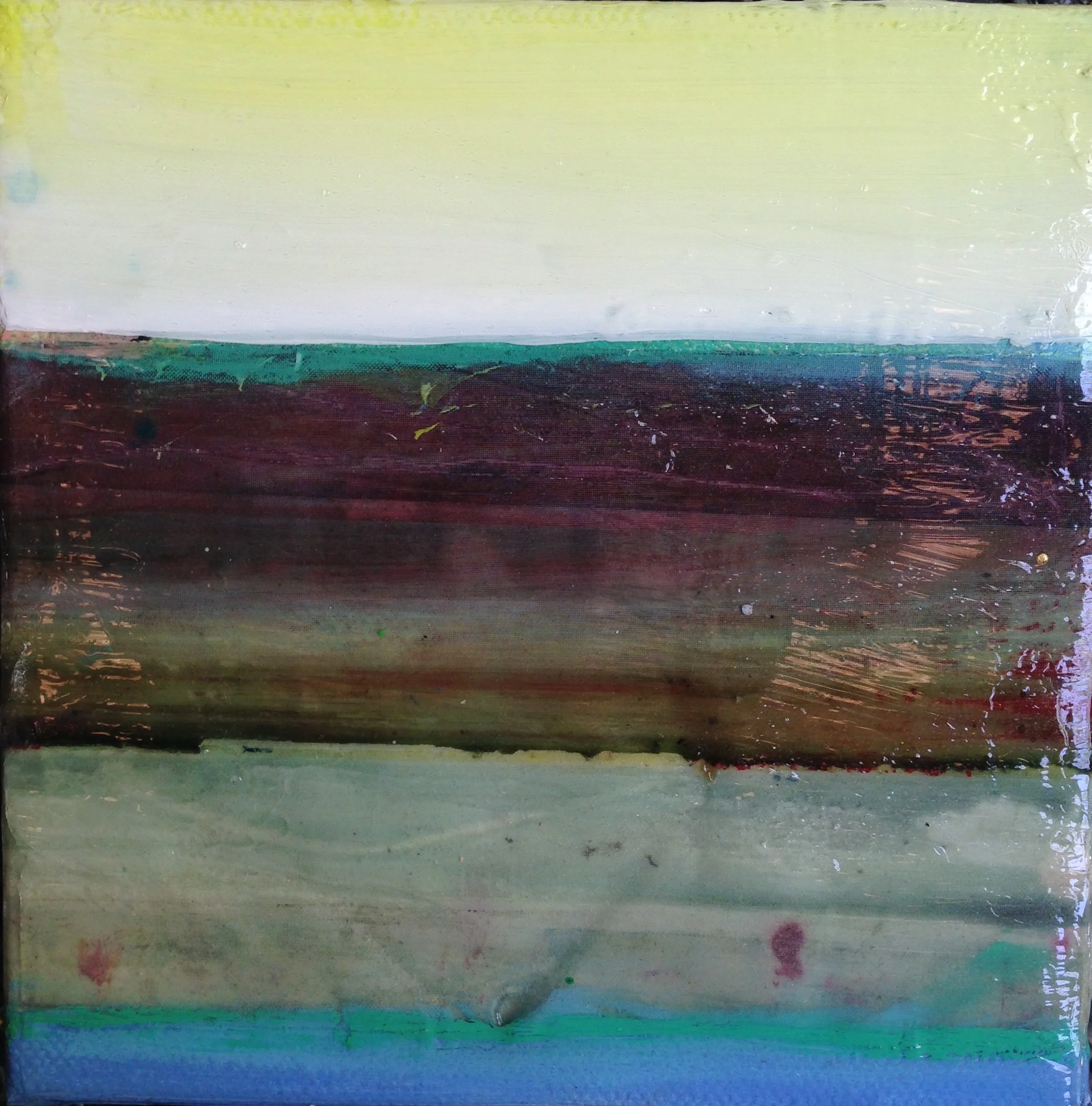 Mini #3 (SOLD) 4x4" Acrylic and silk screen on Canvas $150