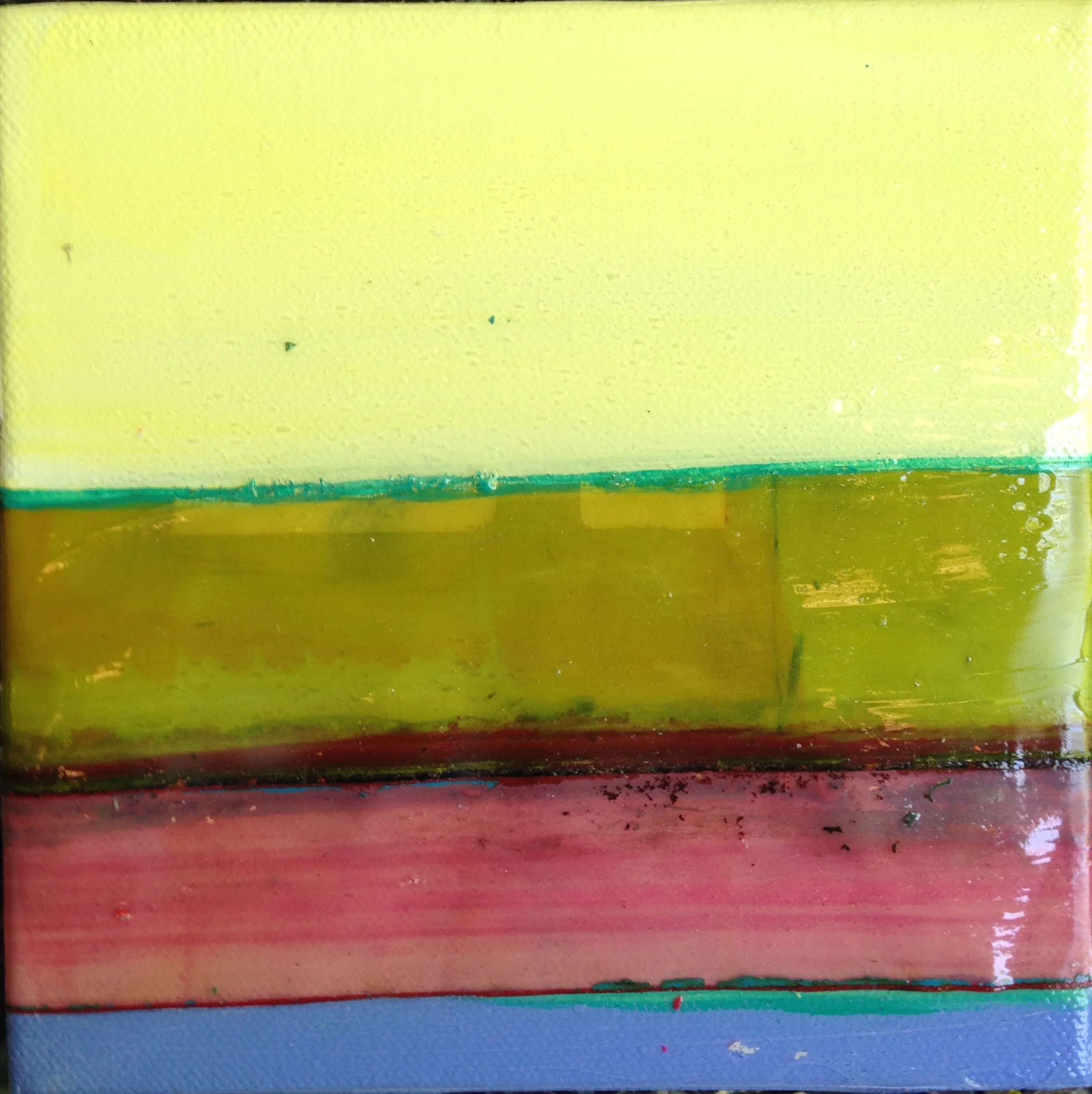 Mini #4 (SOLD) 4x4" Acrylic and silkscreen on canvas $150