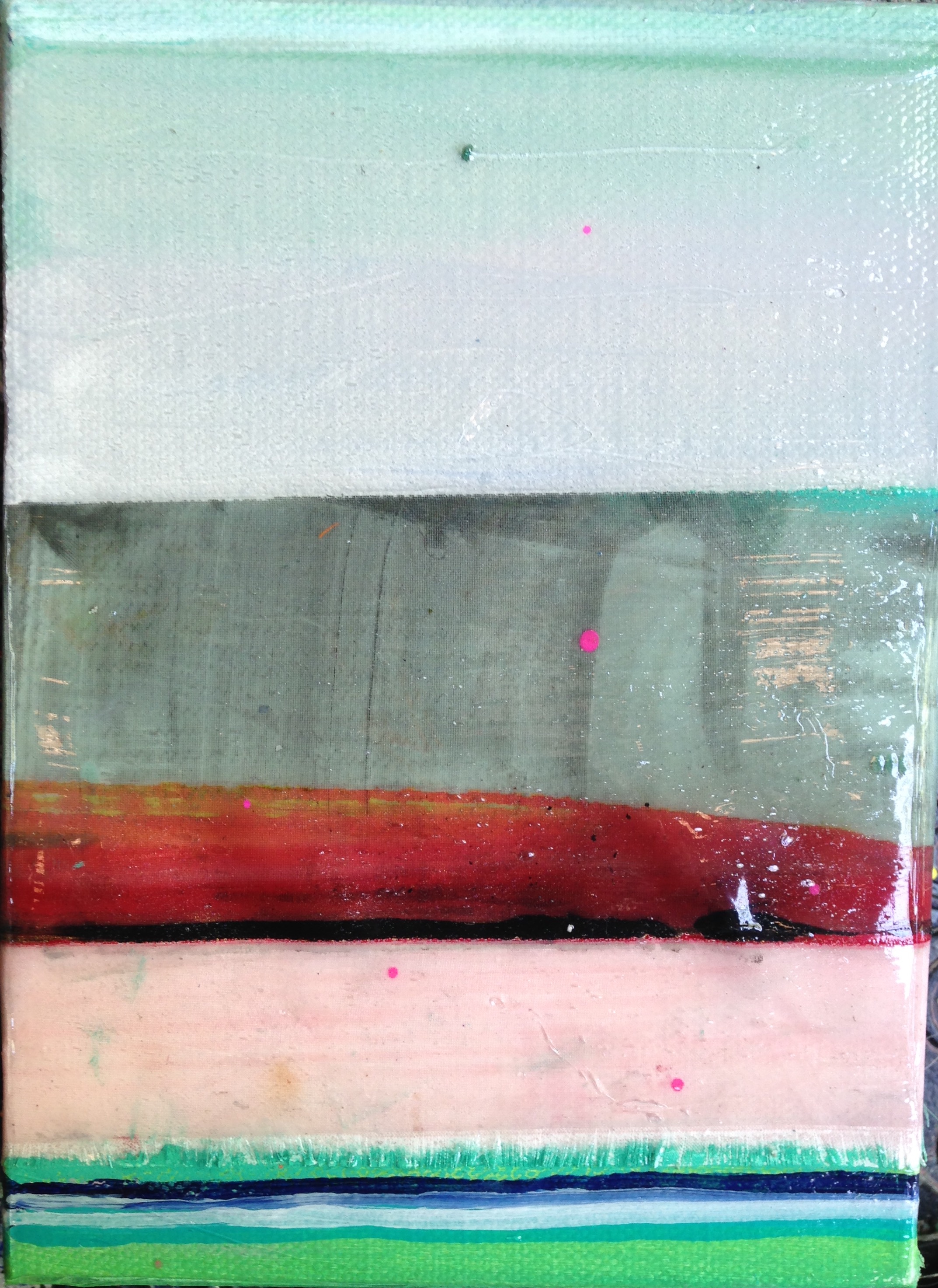 Mini #5 (SOLD) 5x7" Acrylic and silkscreen on canvas $150