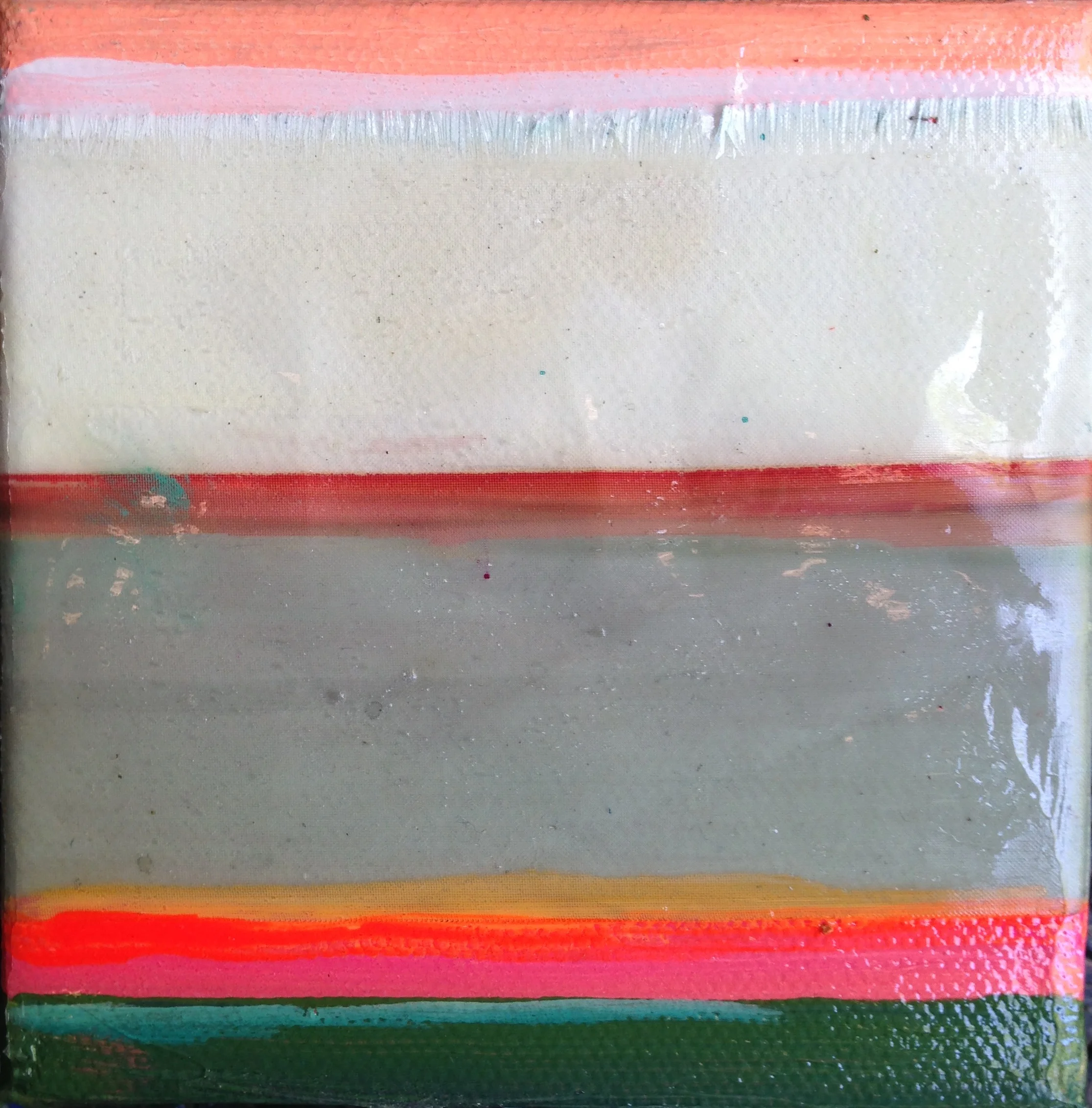 Mini #7 (SOLD) 6x6" Acrylic and silkscreen on canvas $150