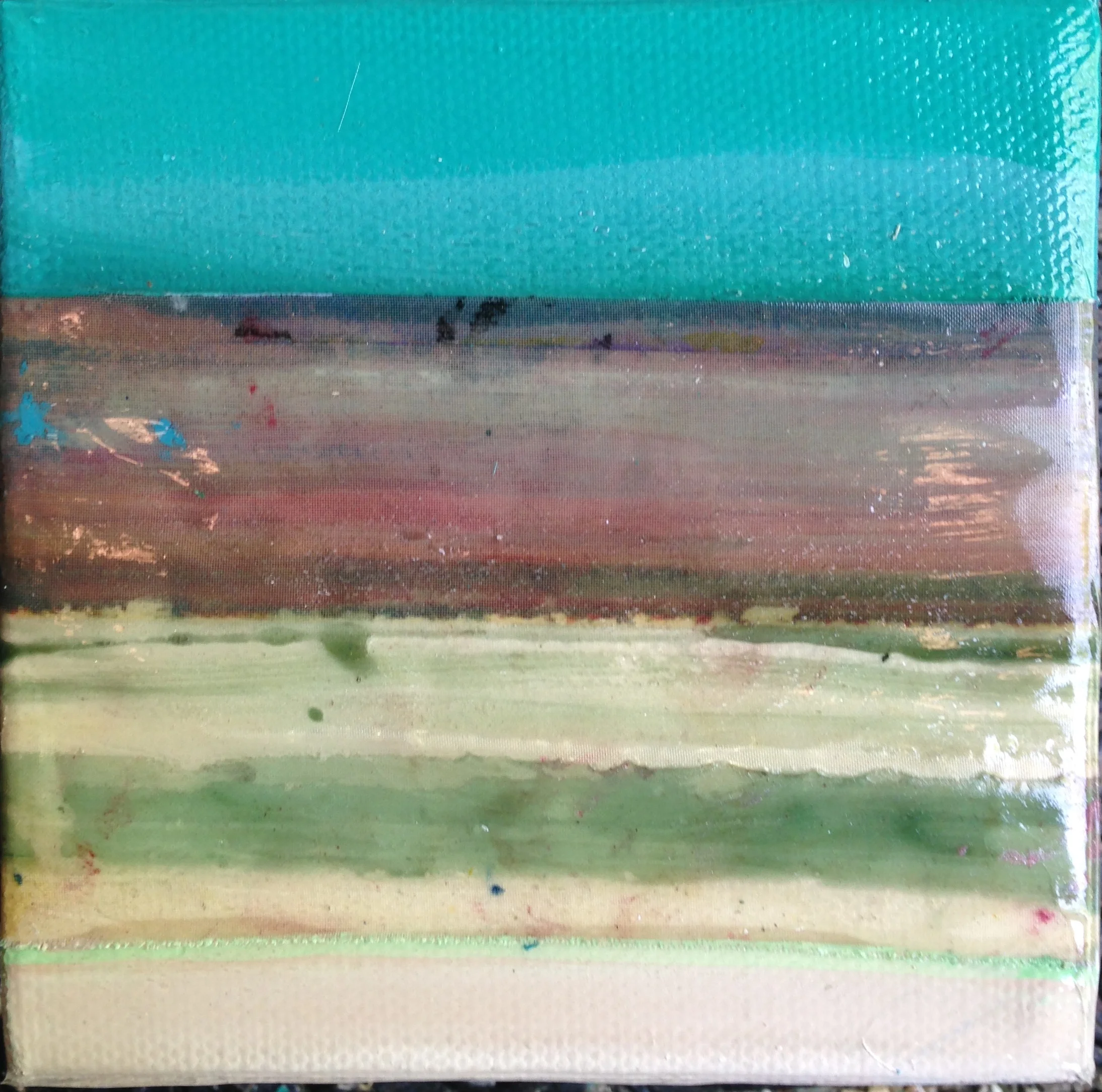 Mini #8 (SOLD) 6x6" Acrylic and silkscreen on canvas $150