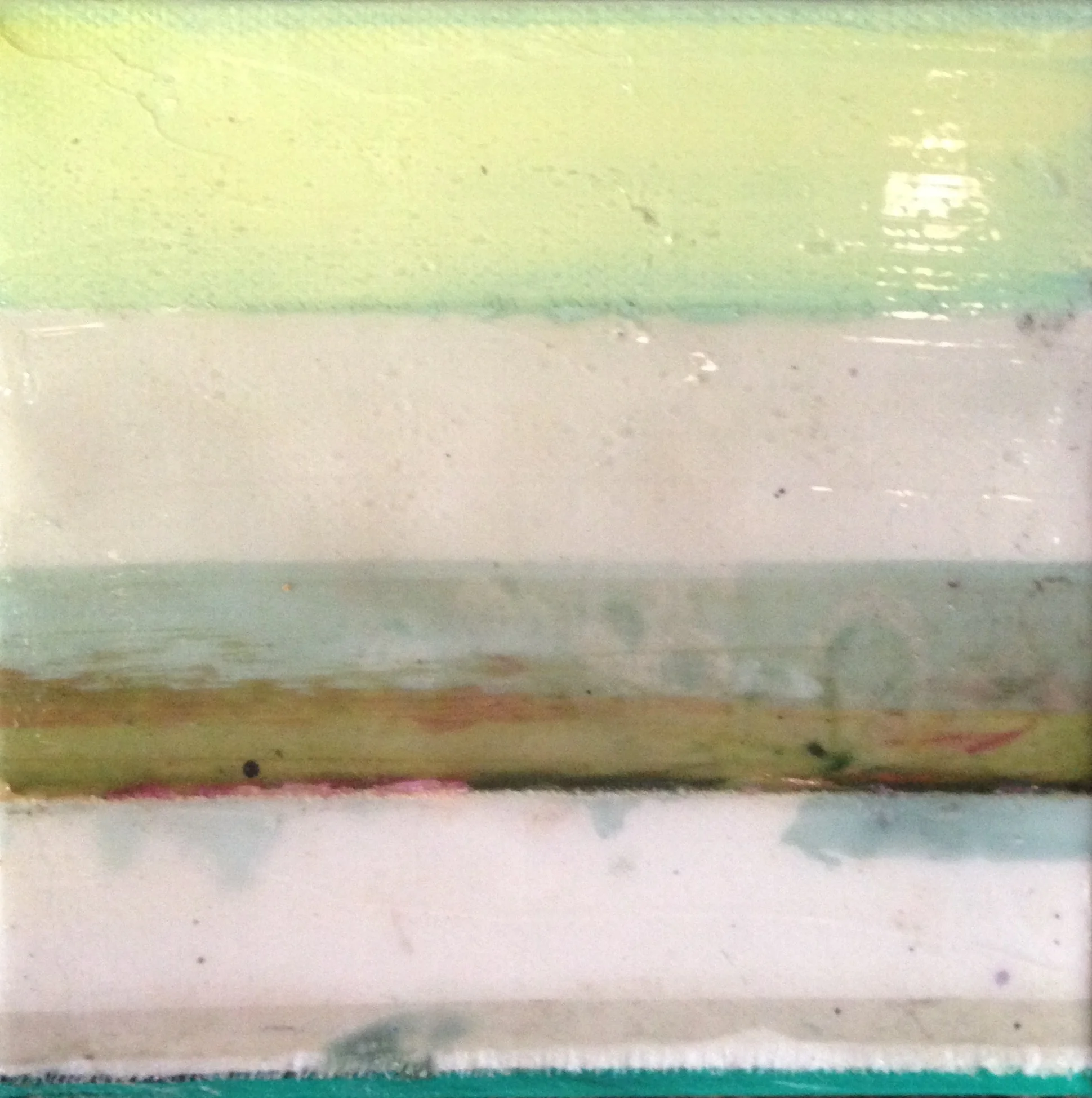 Mini #11 (SOLD) 4x4" Acrylic and silkscreen on canvas $150