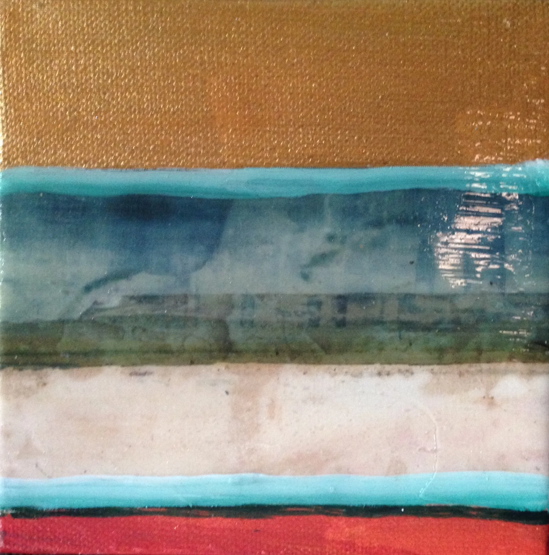 Mini #13 (SOLD) 5x5" Acrylic and silkscreen on canvas $150