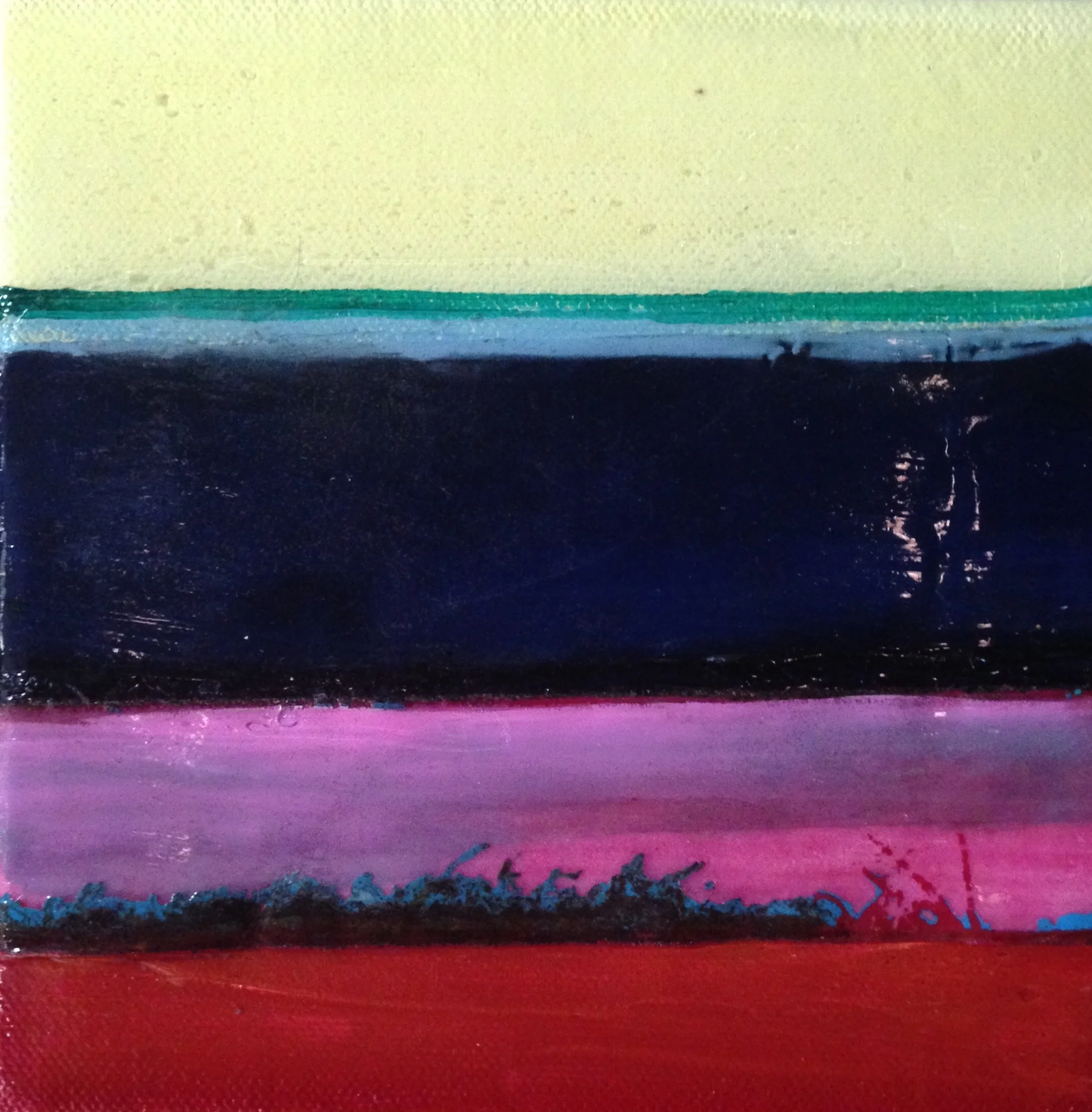 Mini #14 (SOLD) 5x5" Acrylic and silkscreen on canvas $150