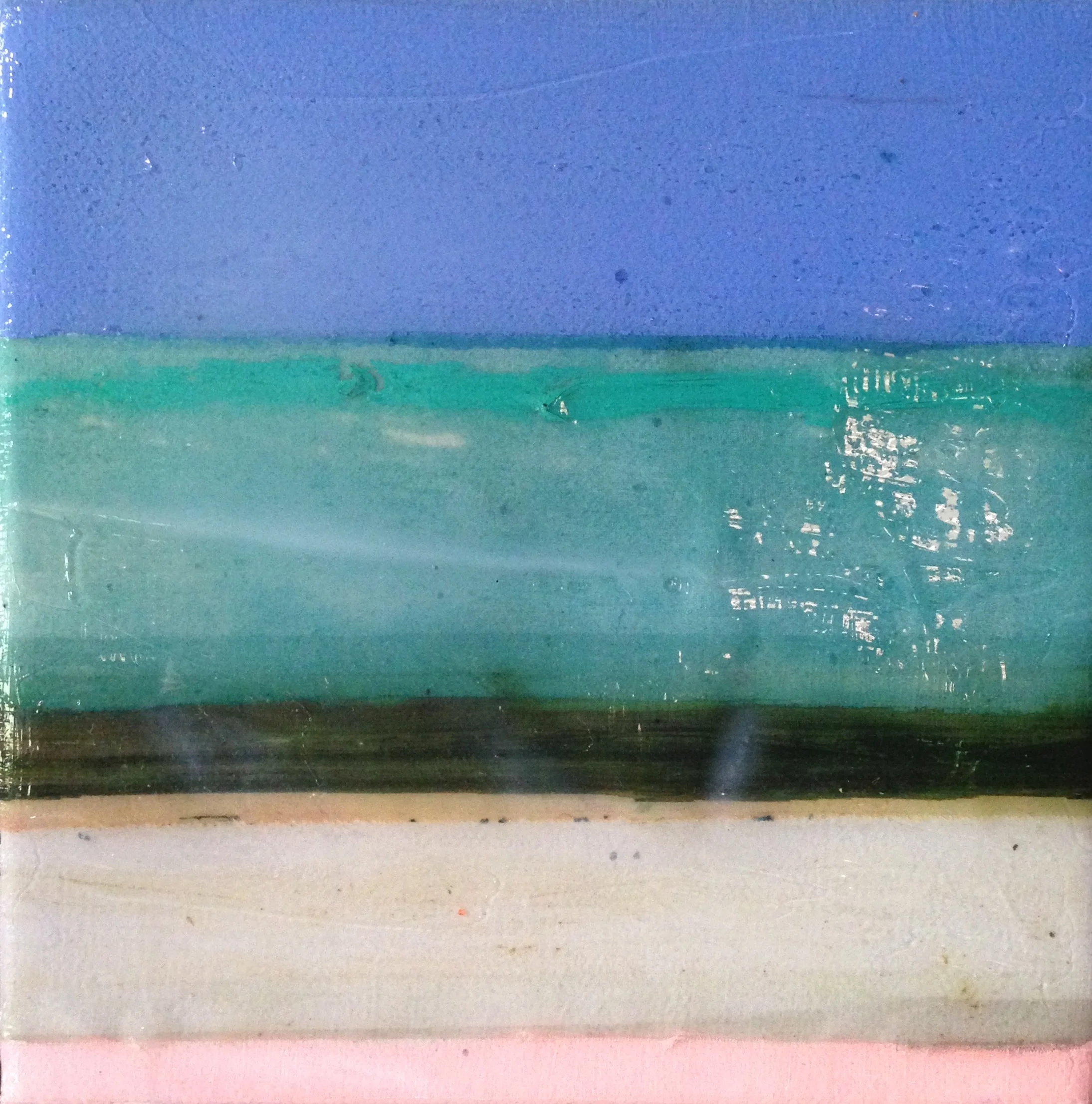 Mini #16 (SOLD) 5x5" Acrylic and silkscreen on canvas $150