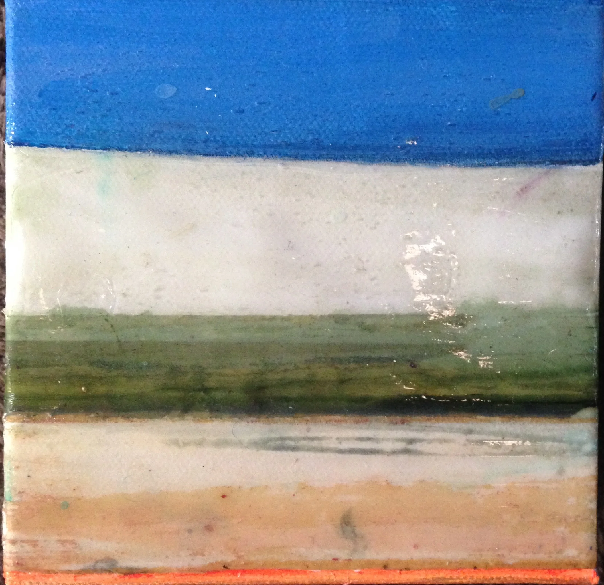 Mini #19 (SOLD) 4x4" Acrylic and silkscreen on canvas $150
