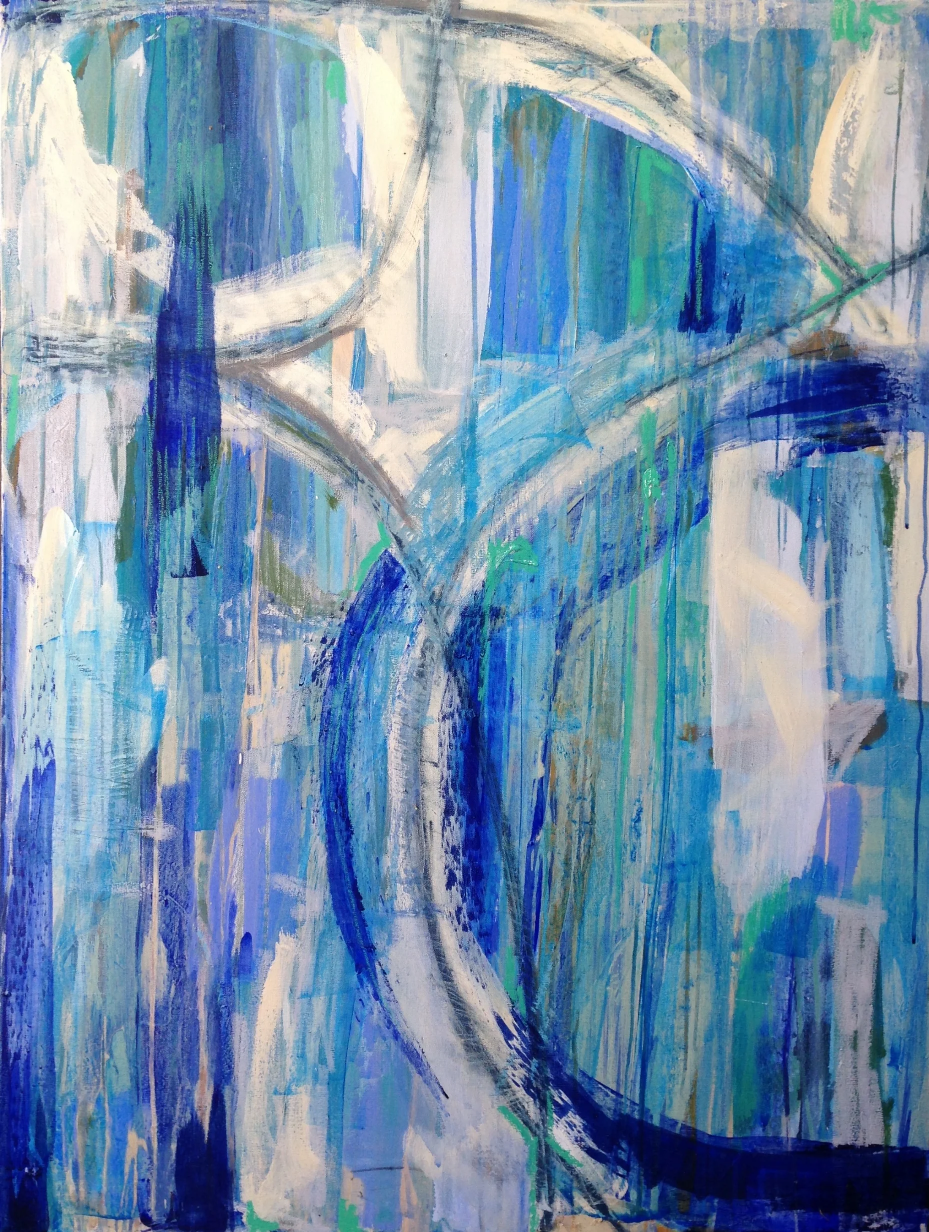 Rising Tide Series #2 (SOLD) 3x4' Acrylic and oil stick on gallery wrapped canvas