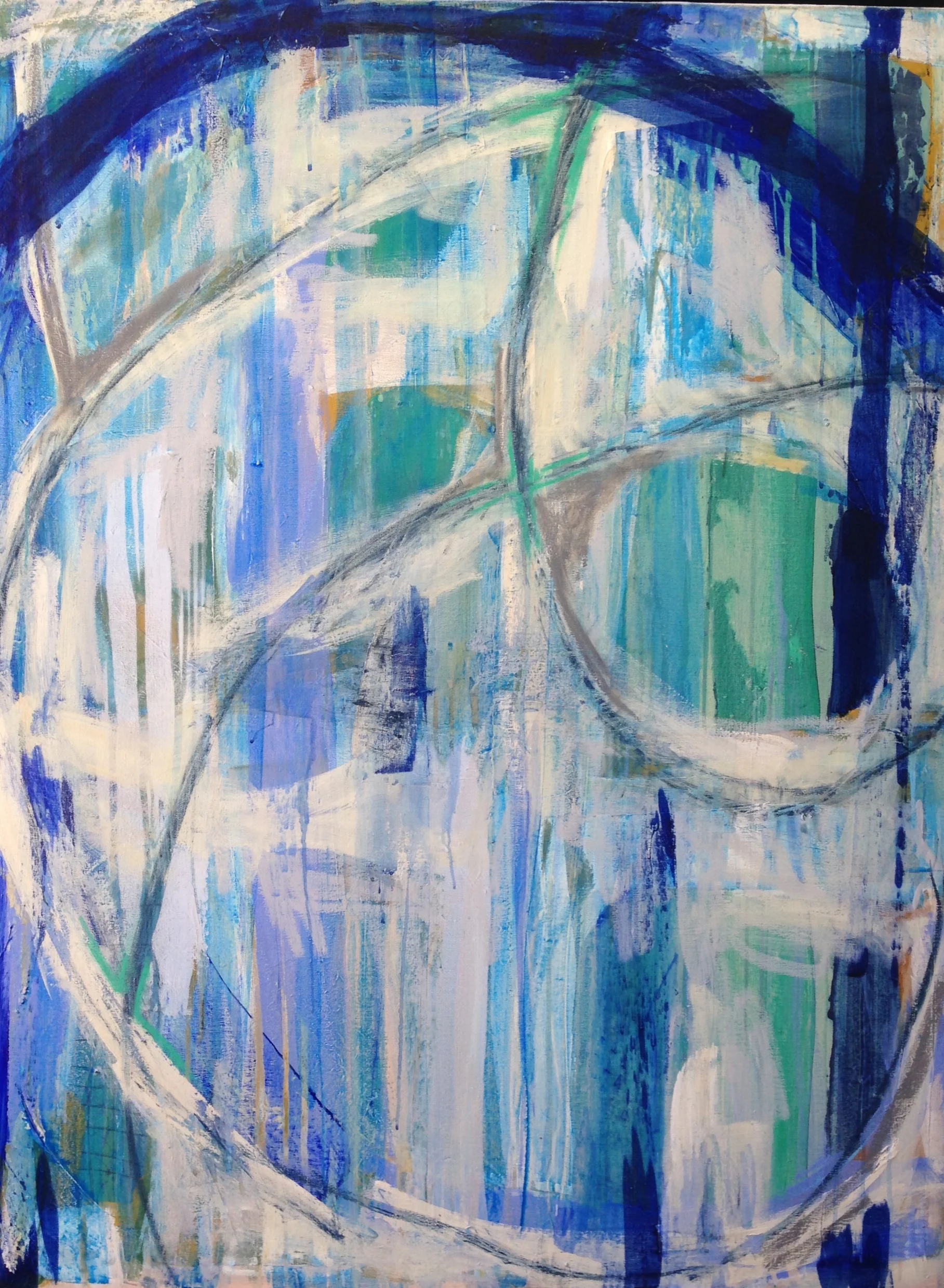 Rising Tide Series #3 (SOLD) 3x4' Acrylic and oil stick on gallery wrapped canvas