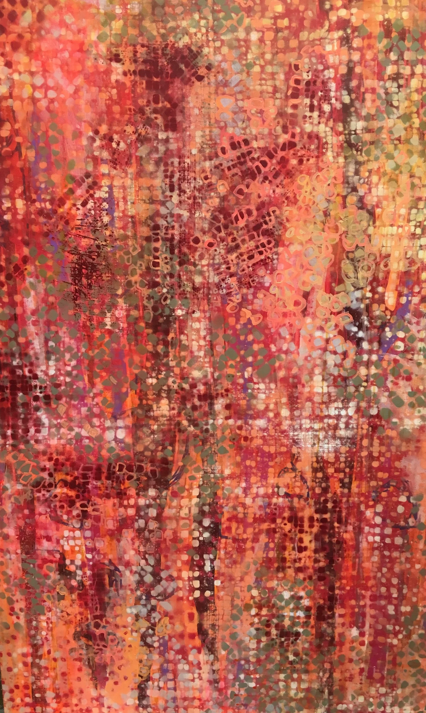 Let the light in #1 (SOLD) 3x4' Acrylic and spray paint on canvas