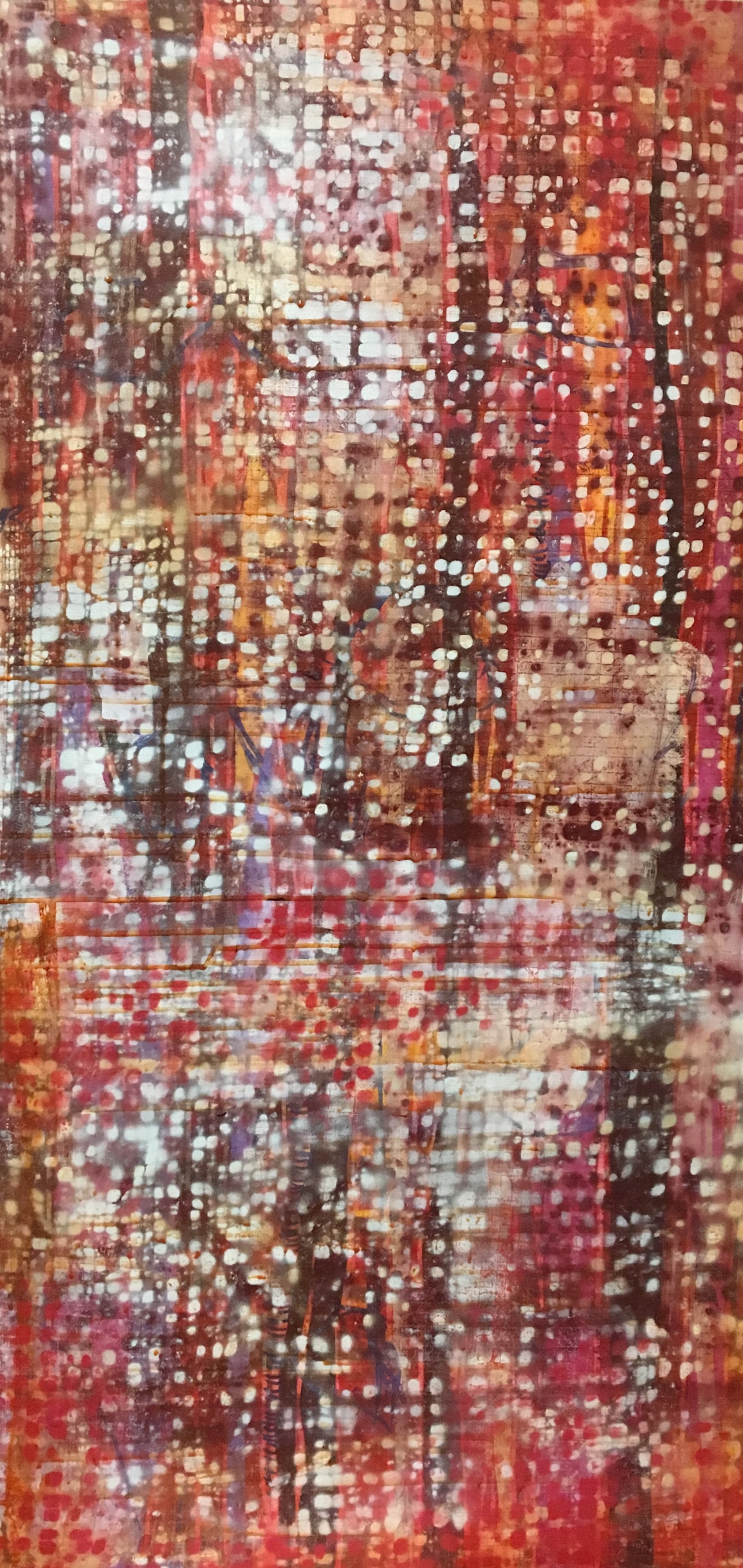 Let the light in #3 (SOLD) 2x4' Acrylic and spray paint on canvas