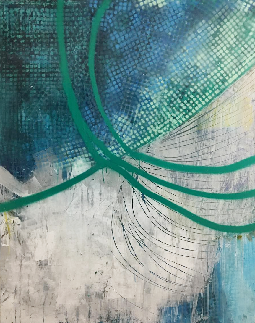 Catching Rain sold 48x60"' Mixed Media on Canvas