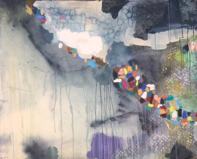 Play (SOLD) 60x48" Acrylic and oil stick on gallery wrapped canvas