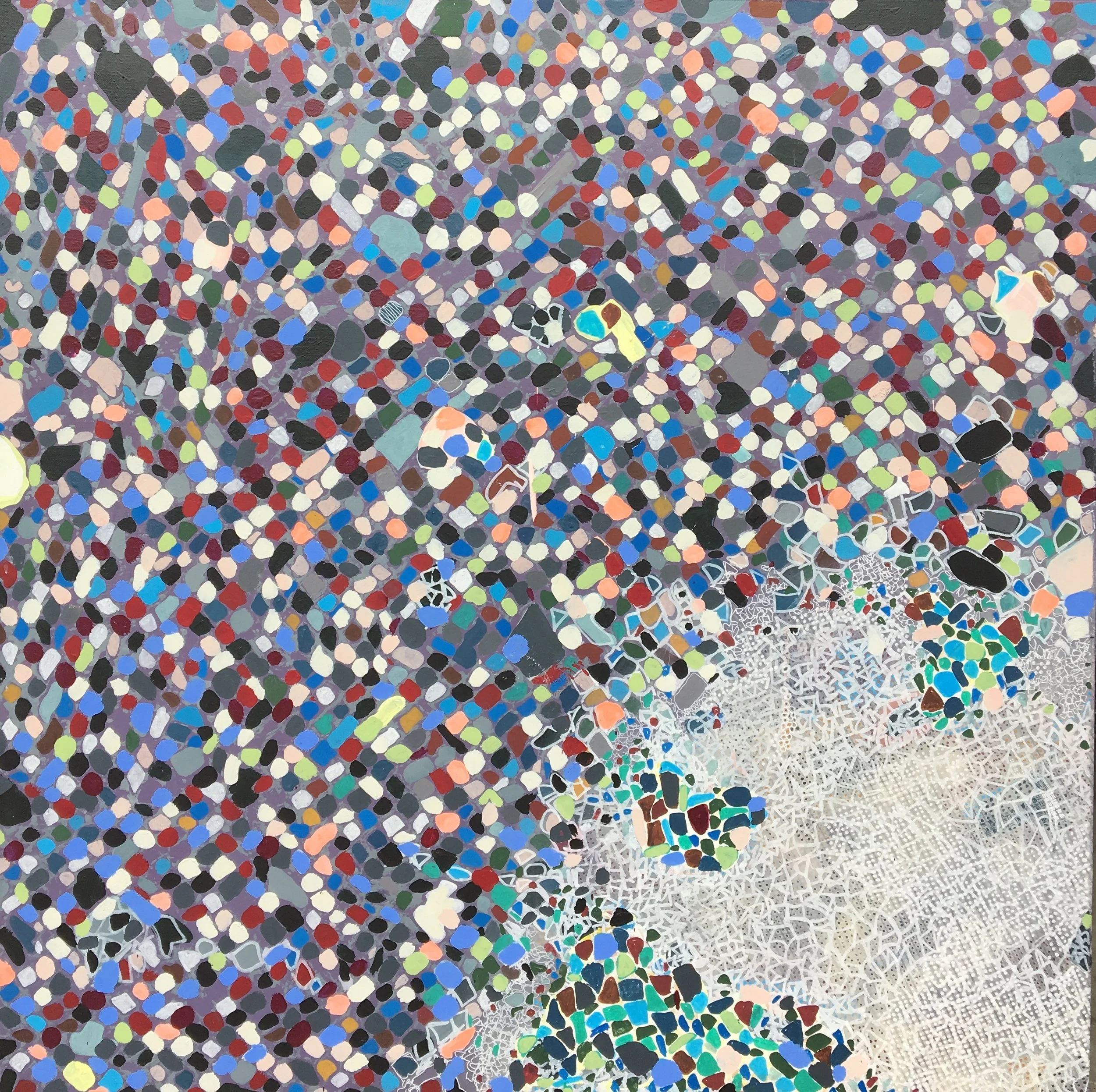 "Ode to My Nervous System" 36x36" Mixed Acrylic on Canvas