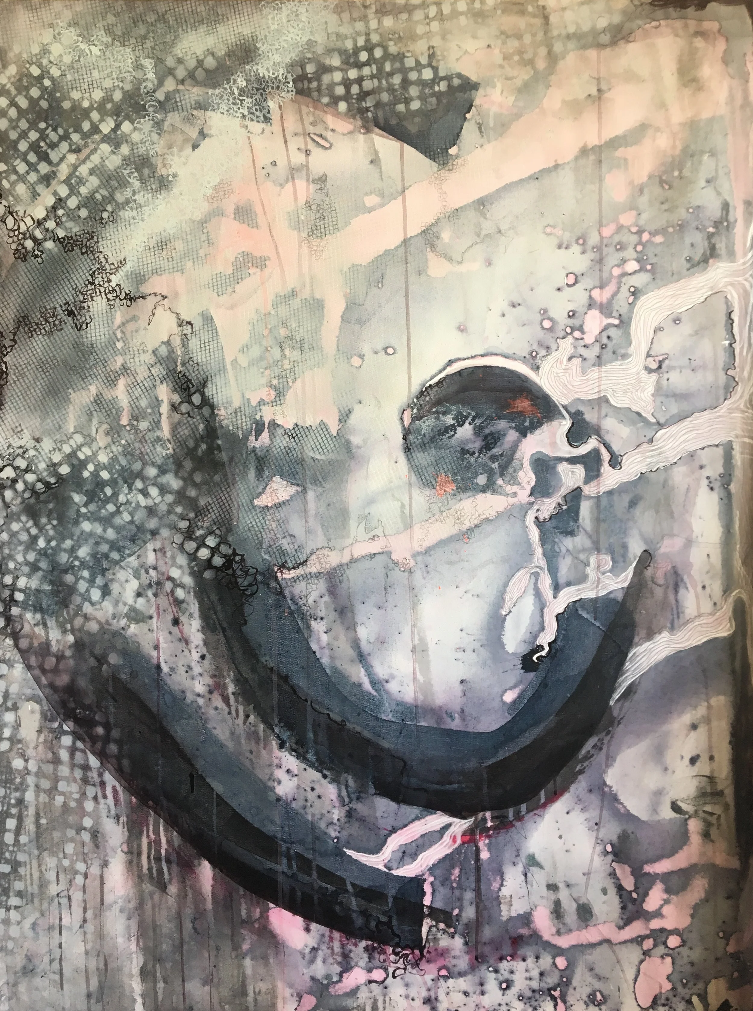 "Power and Fragility" 36x48" Mixed Media on Canvas