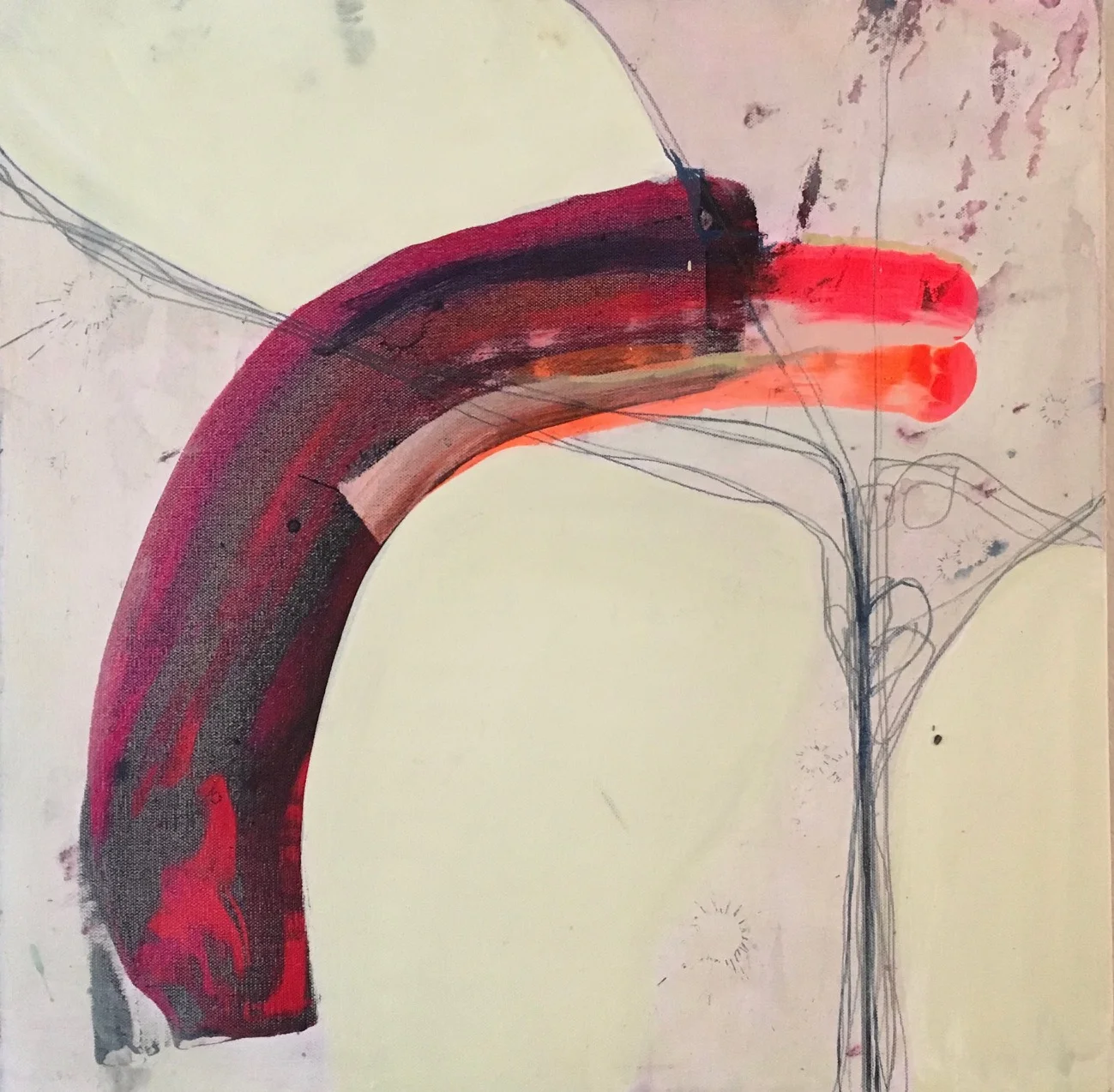 “Guanajuato II” SOLD 24x24” Acrylic and graphite on Canvas