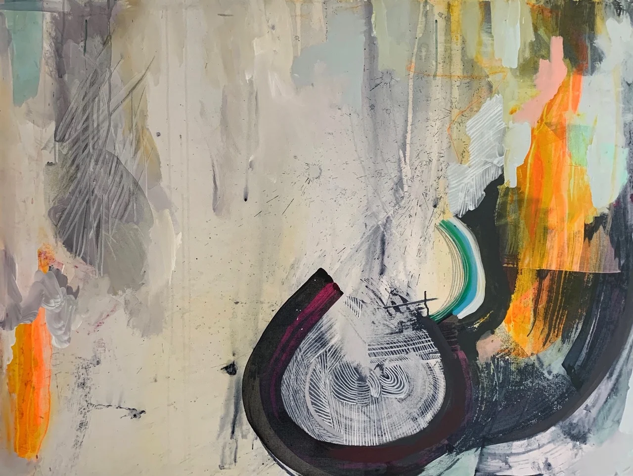 Lost and Found 36x48” Acrylic and graphite on Canvas