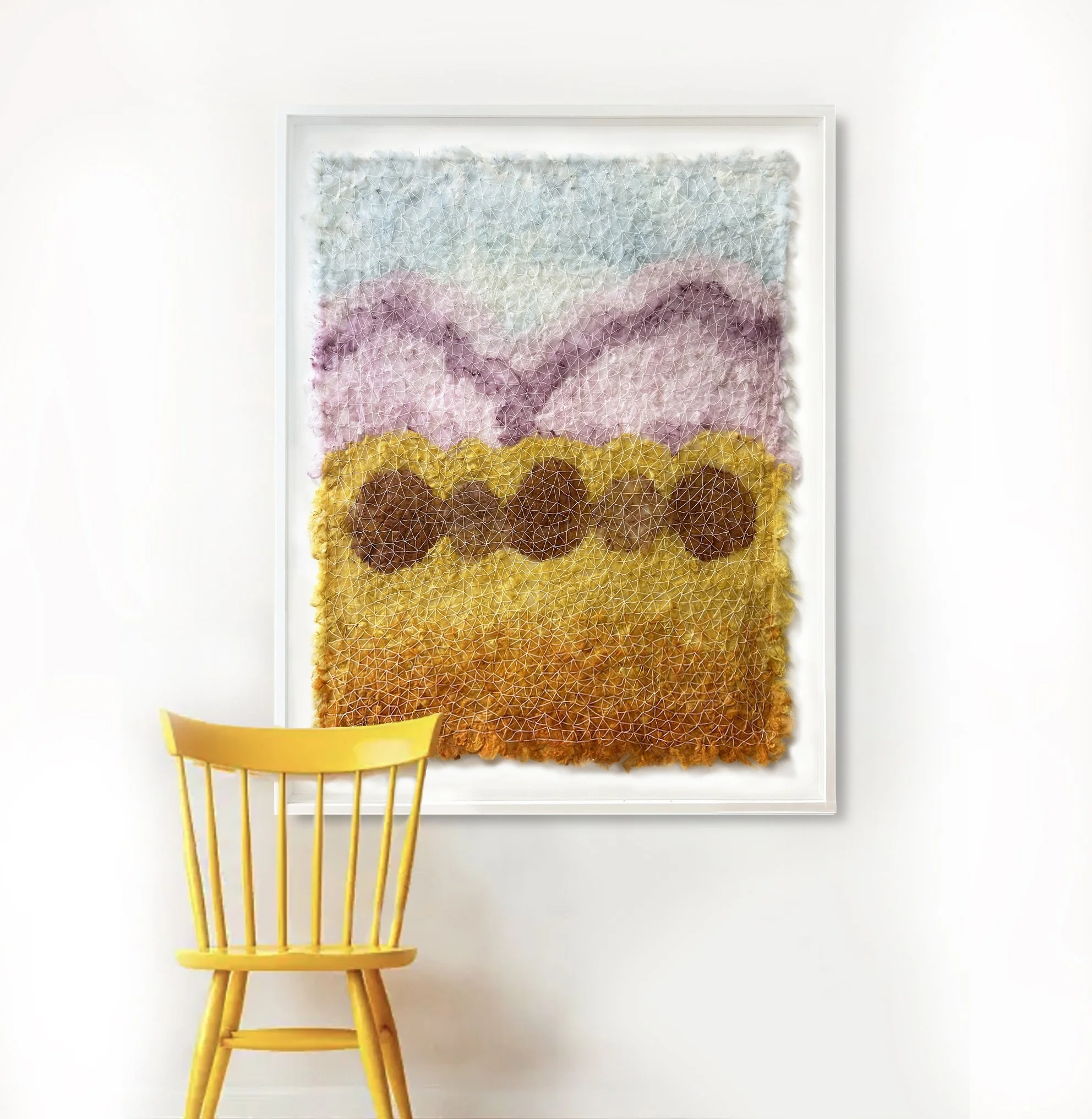   The Bales 2026  Artwork 165(h)×100cm Stitched Wool Framed 200(h)×130cm  $6,500AUD Framed 