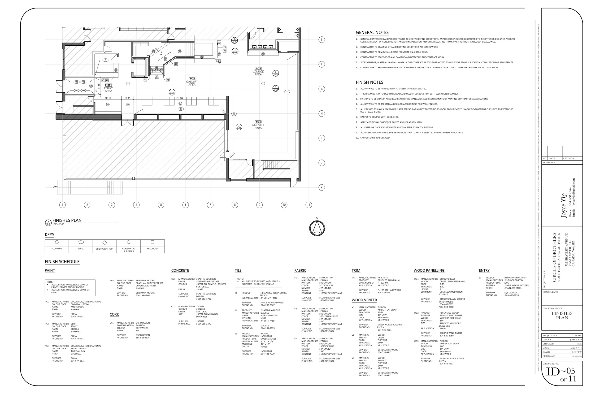 Finishes Plan