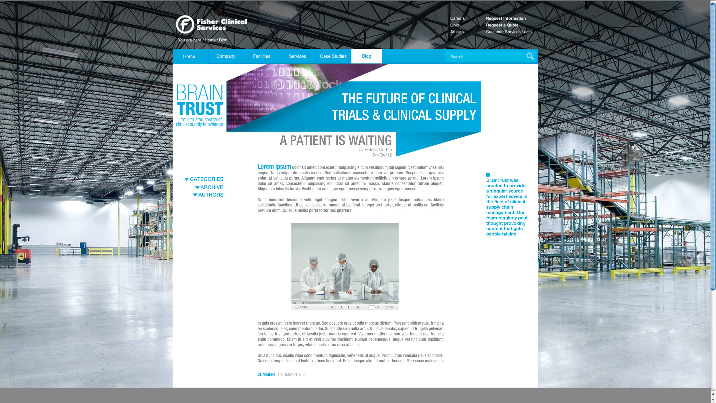 Blog concept for Fisher Clinical Services