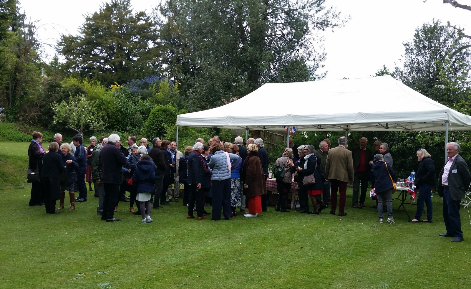 The French and English friends in the vicarage garden