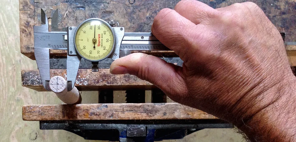 This rung tenon has been turned precisely to 625 thousandths of an inch