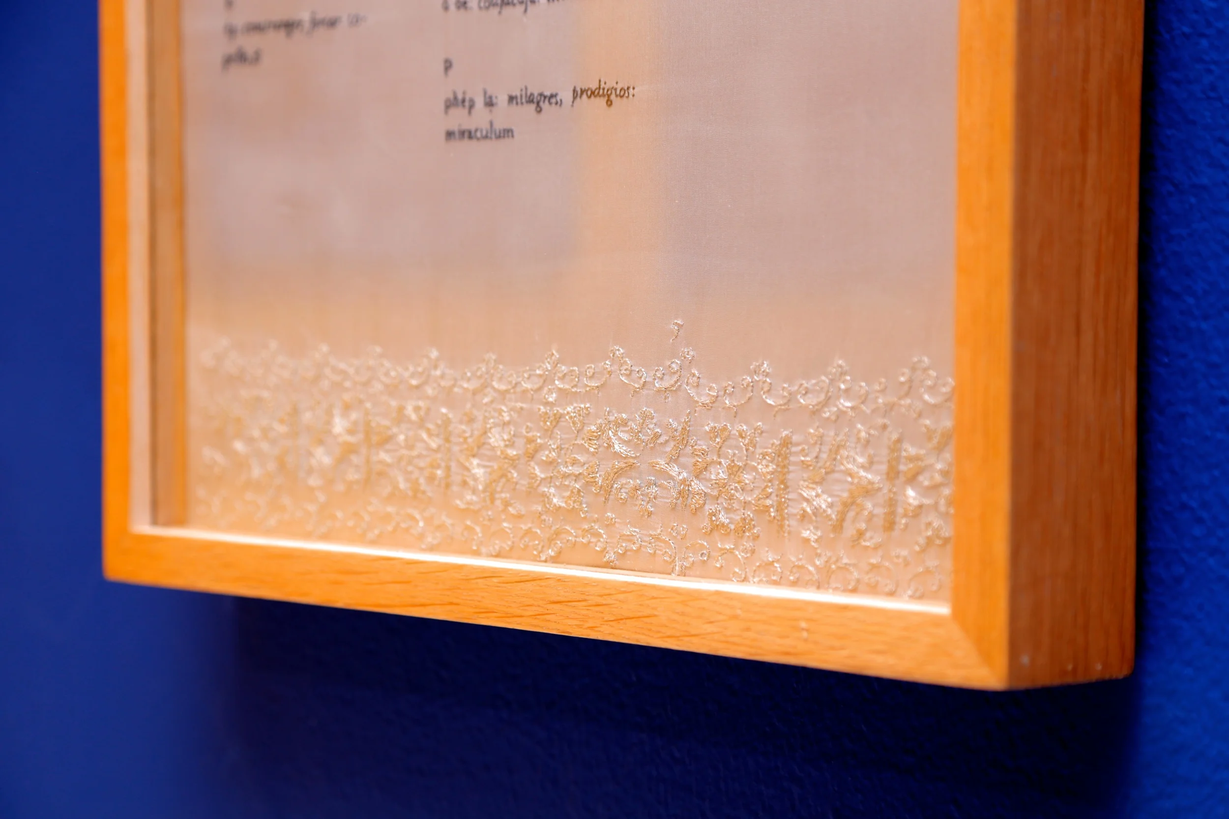 The Alphabet 2014. Hand embroidery: silk, silk thread, wood. 40 x 60cm 